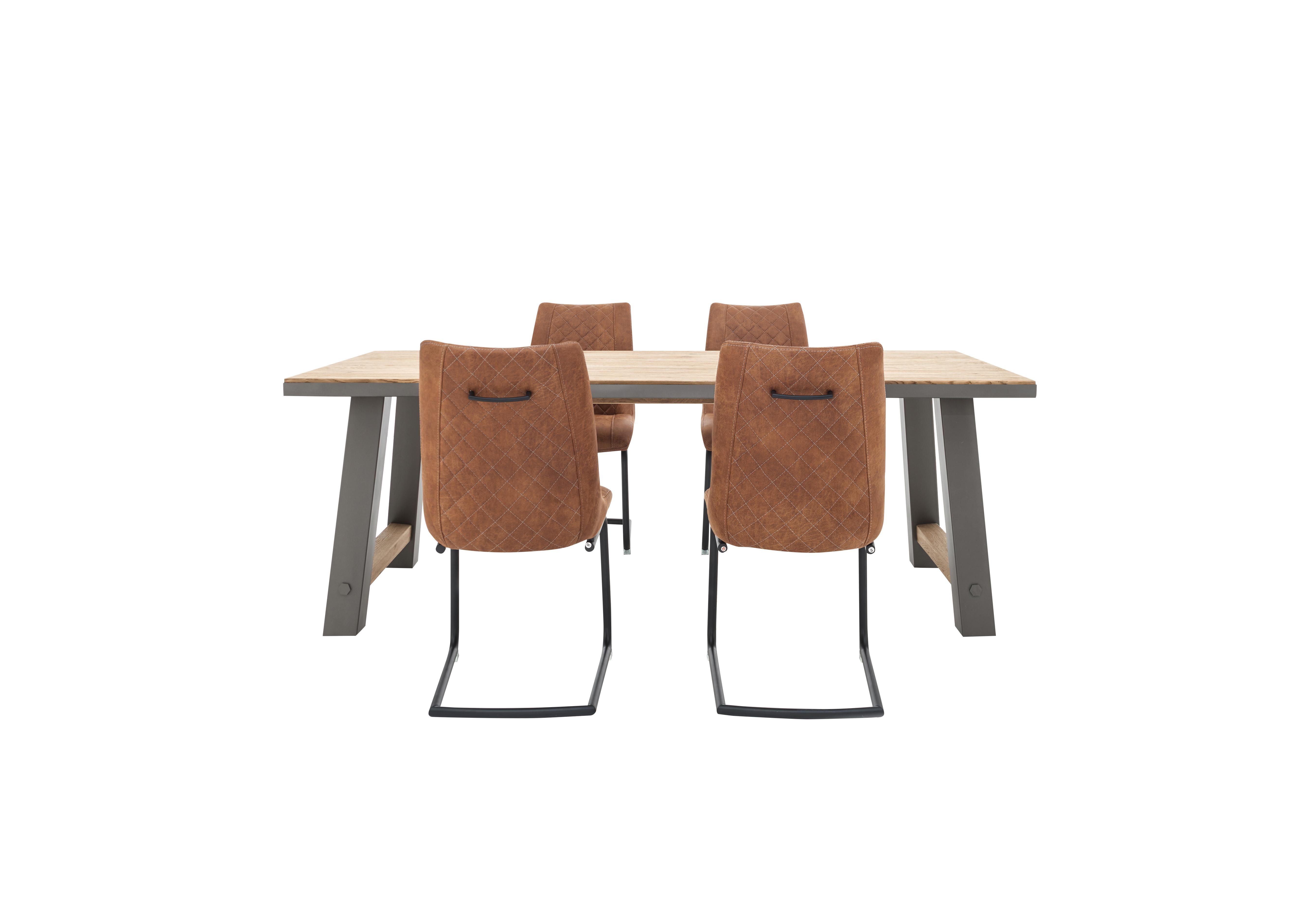 Baltimore Dining Table and 4 Dining Chairs Set in Cognac on Furniture Village