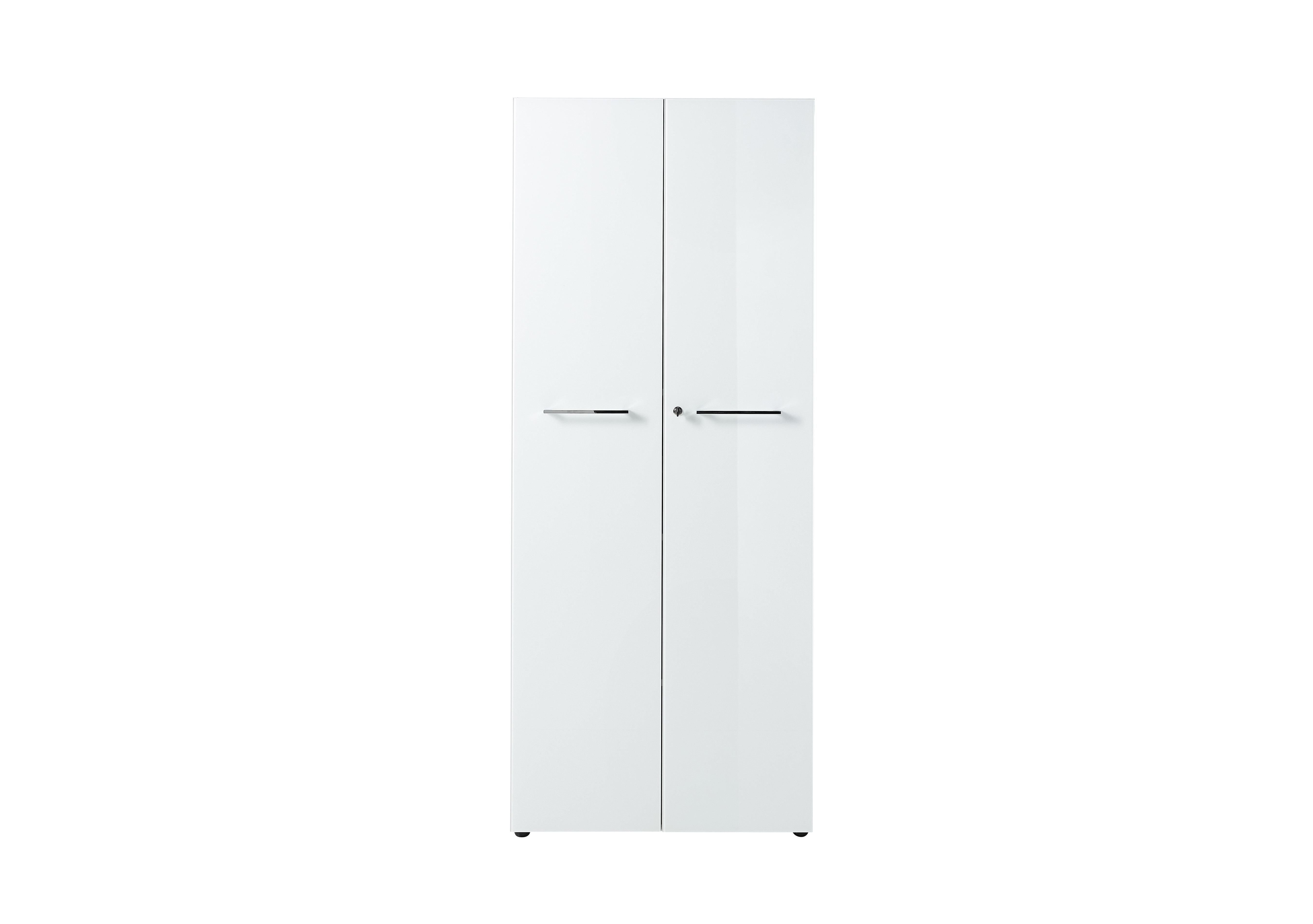 Alexi Tall Filing Cabinet in 84 White Gloss And Glass on Furniture Village