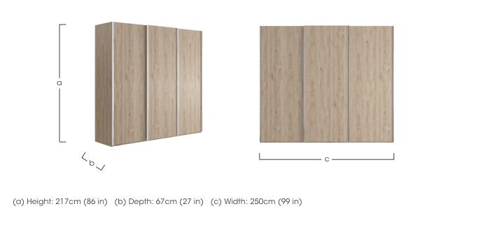 Oxford 3 Door Sliding 250 cm Wardrobe in  on Furniture Village