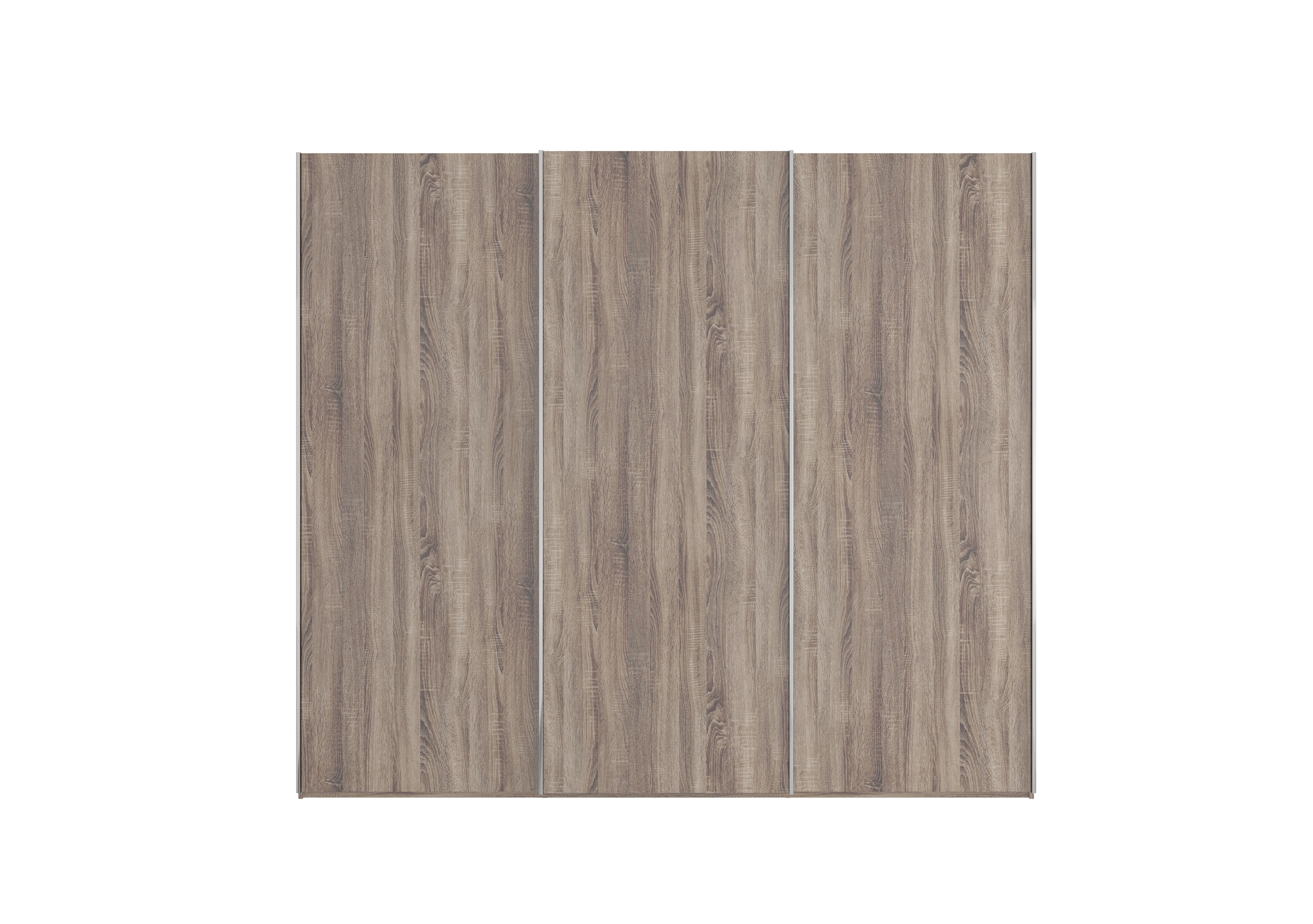 Oxford 3 Door Sliding 250 cm Wardrobe in Dark Rustic Oak on Furniture Village