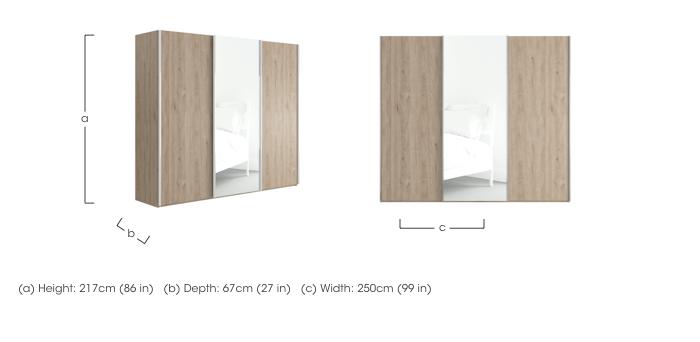 Oxford 3 Door Sliding 250 cm Wardrobe in  on Furniture Village