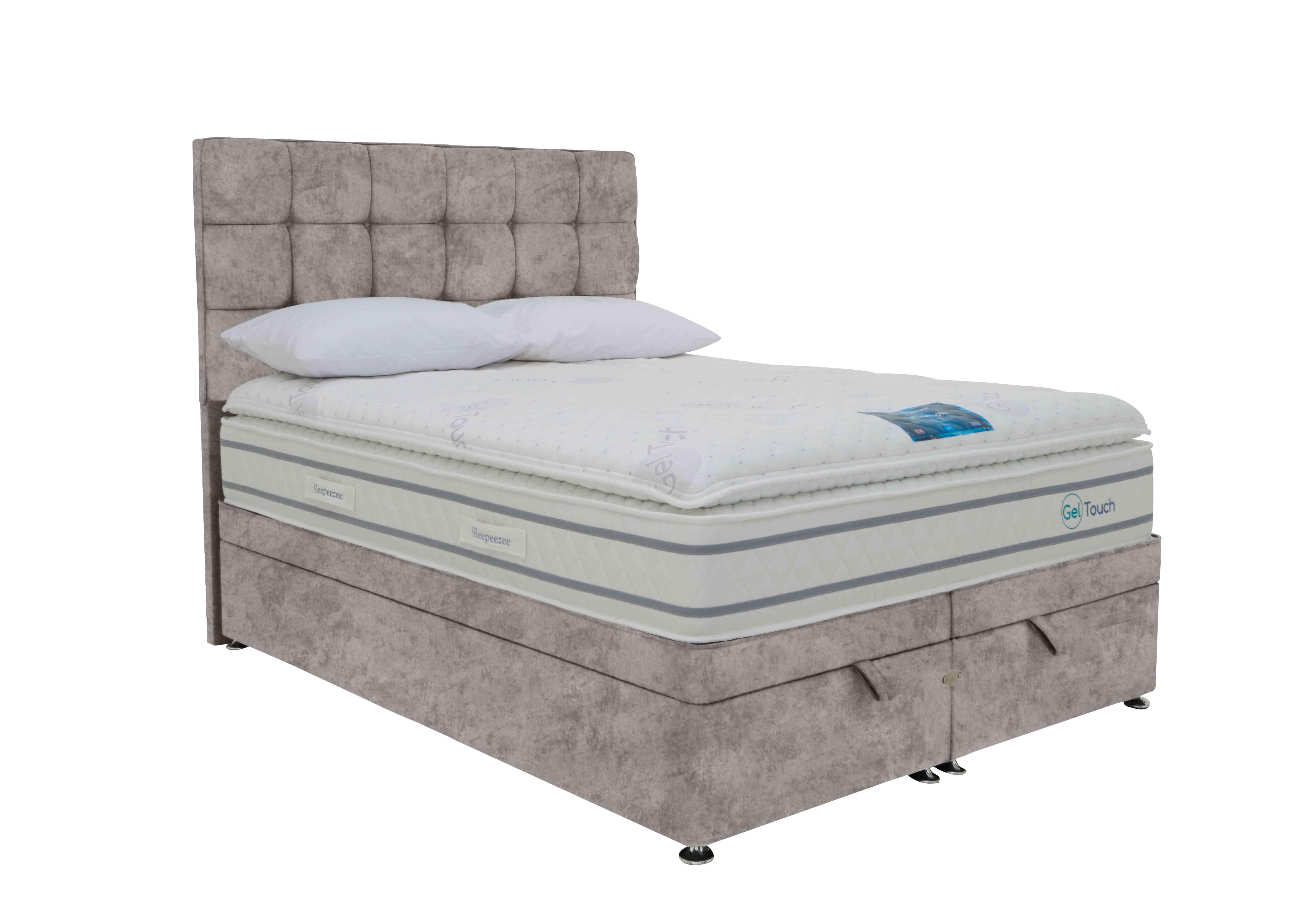 GelTouch 4000 End-lift Ottoman Divan Set in Daytona Silver on Furniture Village