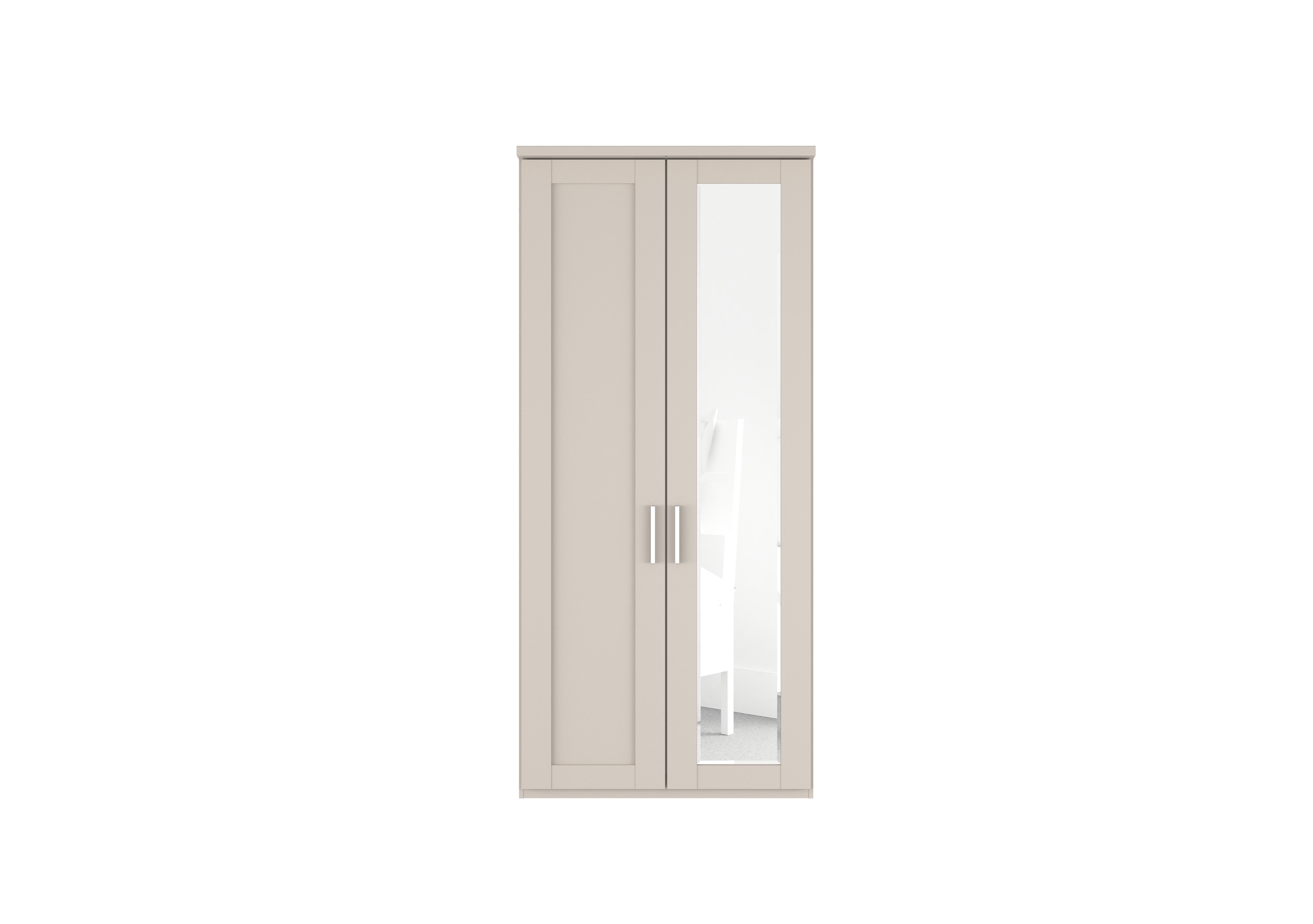 Kempton 2 Door Hinged Wardrobe with Right Door Mirror in Champagne on Furniture Village