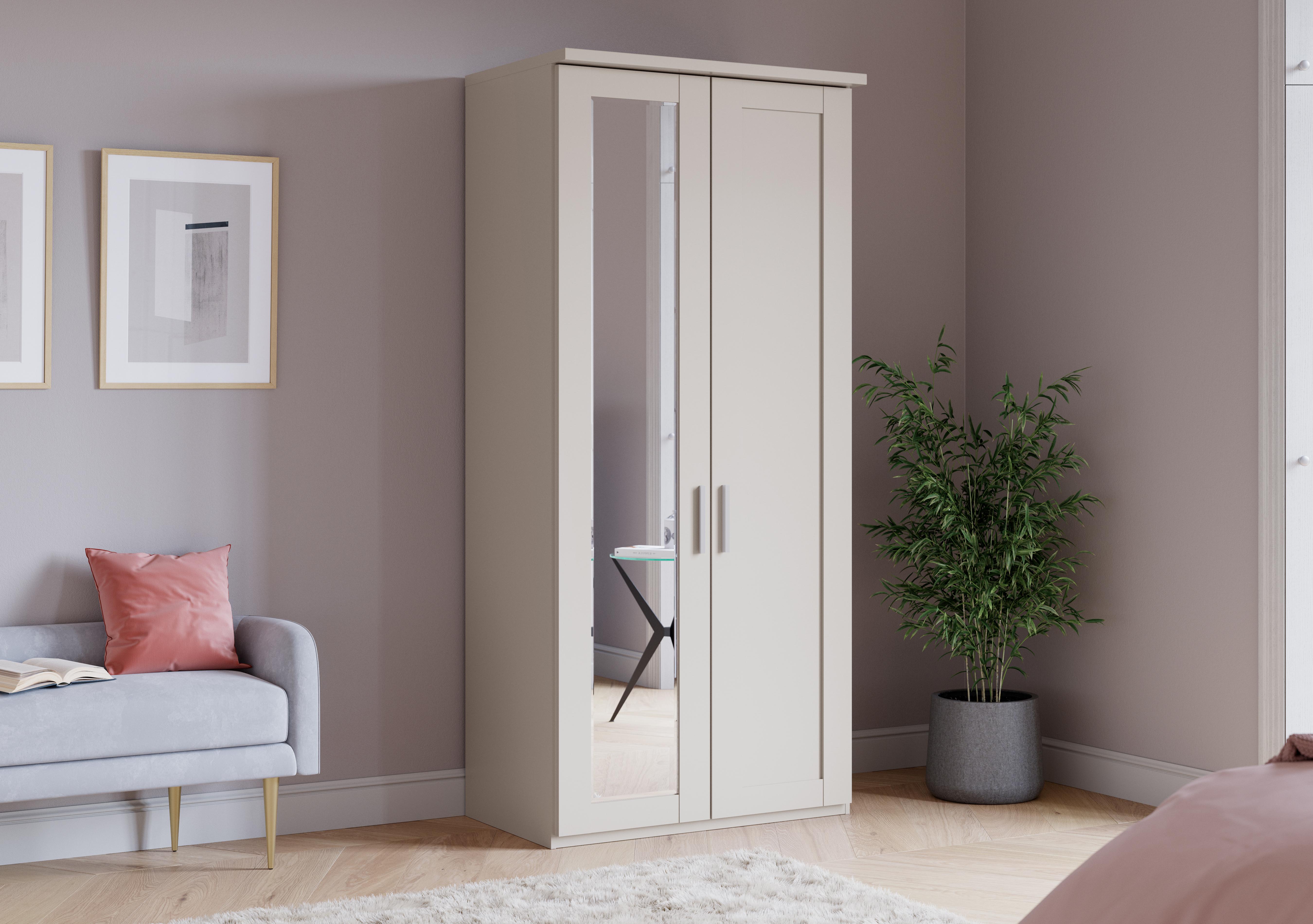 Kempton 2 Door Hinged Wardrobe with Left Door Mirror in  on Furniture Village