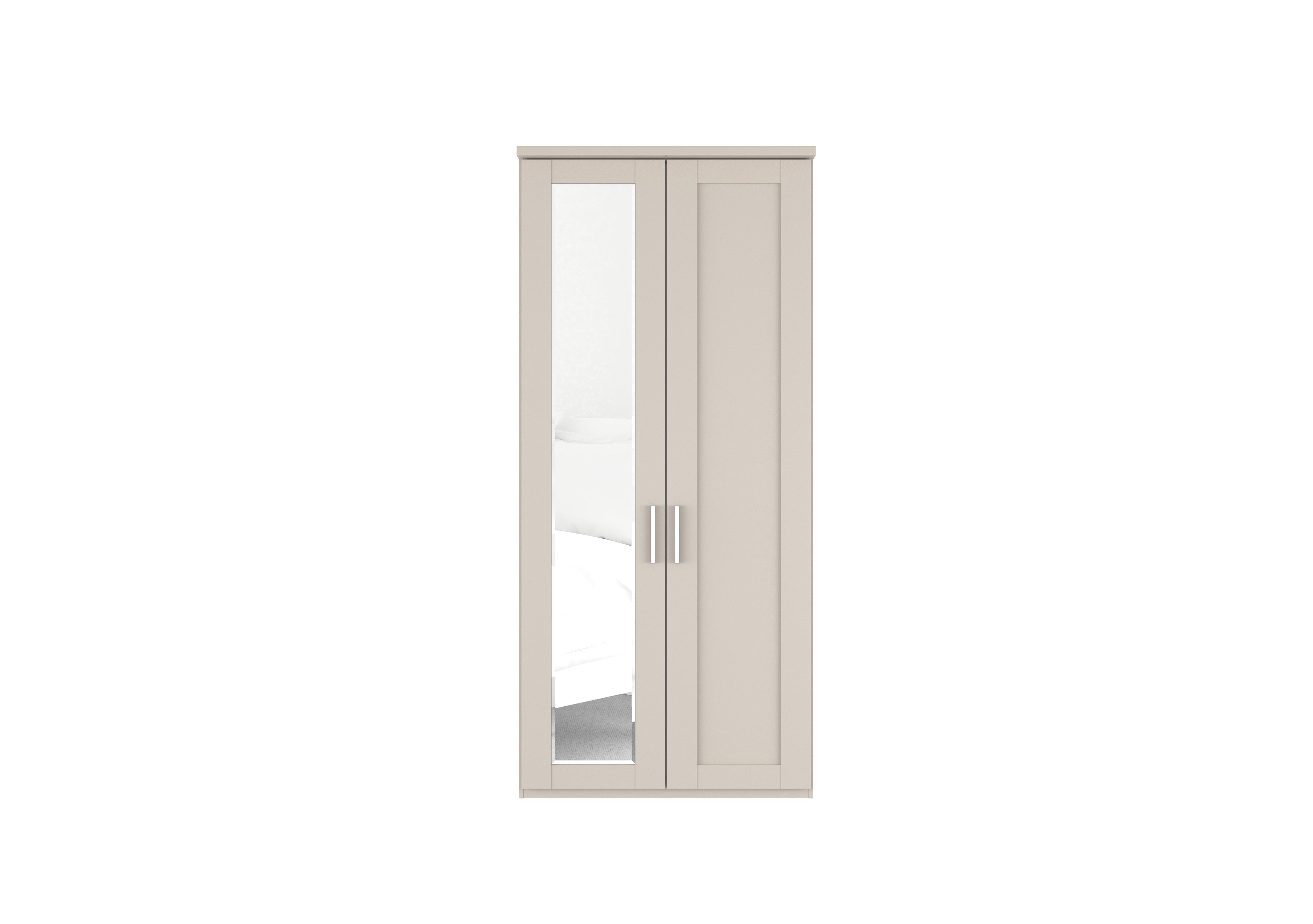 Kempton 2 Door Hinged Wardrobe with Left Door Mirror in Champagne on Furniture Village