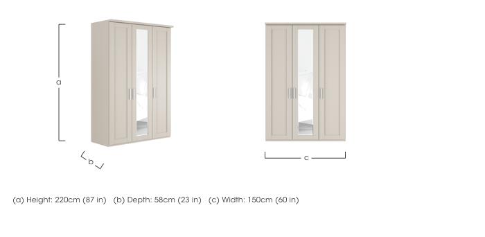 Kempton 3 Door Hinged Wardrobe with Mirror in  on Furniture Village
