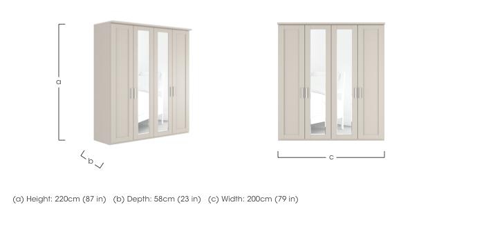 Kempton 4 Door Hinged Wardrobe with Mirrors in  on Furniture Village