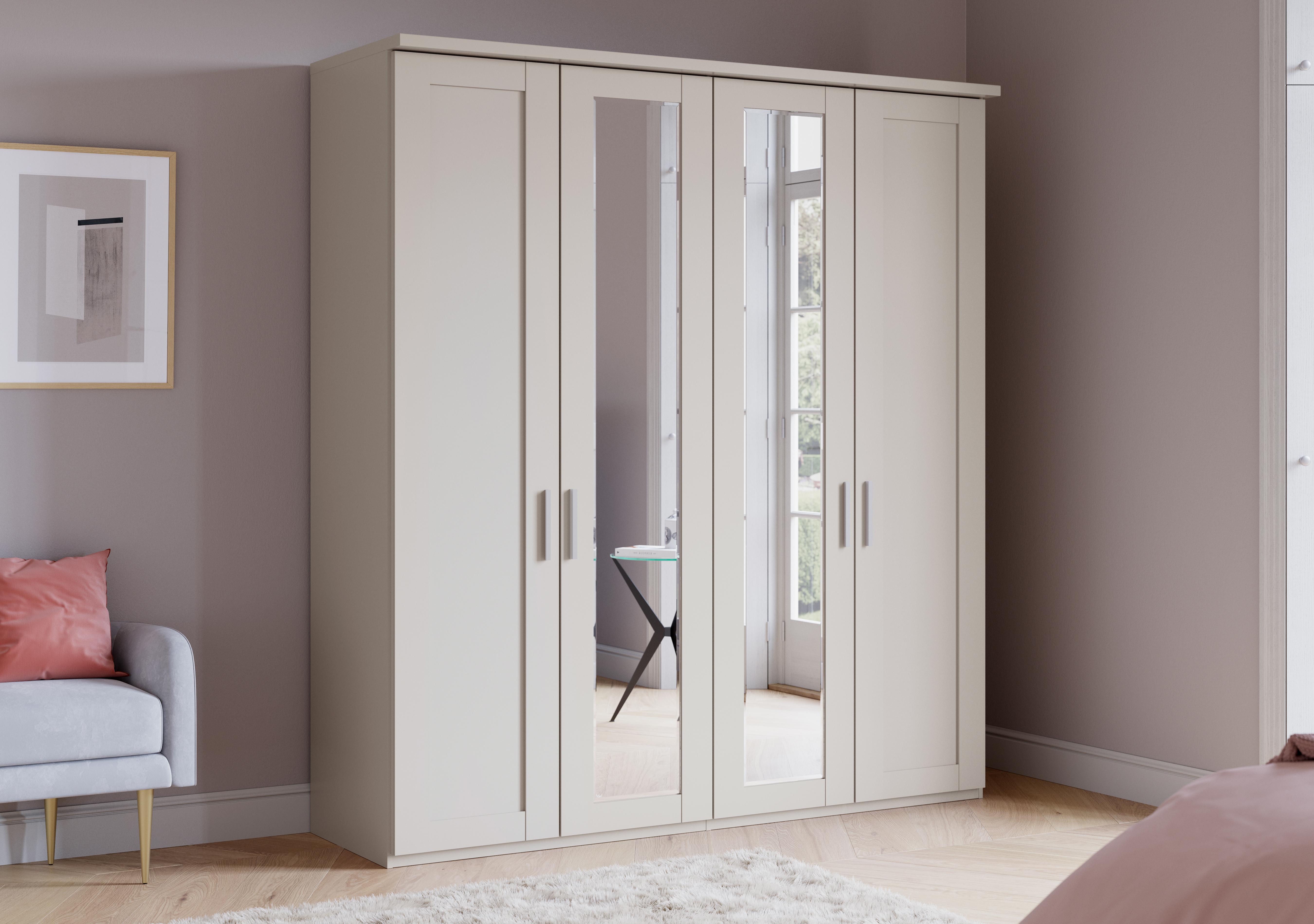 Kempton 4 Door Hinged Wardrobe with Mirrors in  on Furniture Village