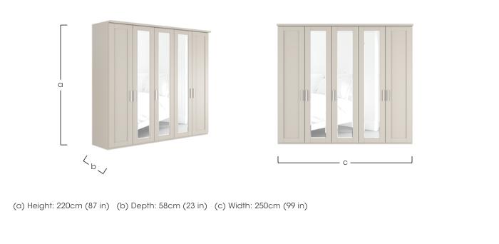 Kempton 5 Door Hinged Wardrobe with Mirrors in  on Furniture Village