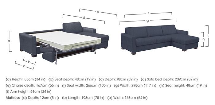 Alcova 3 Seater Fabric Sofa Bed with Storage Chaise with Box Arms in  on Furniture Village