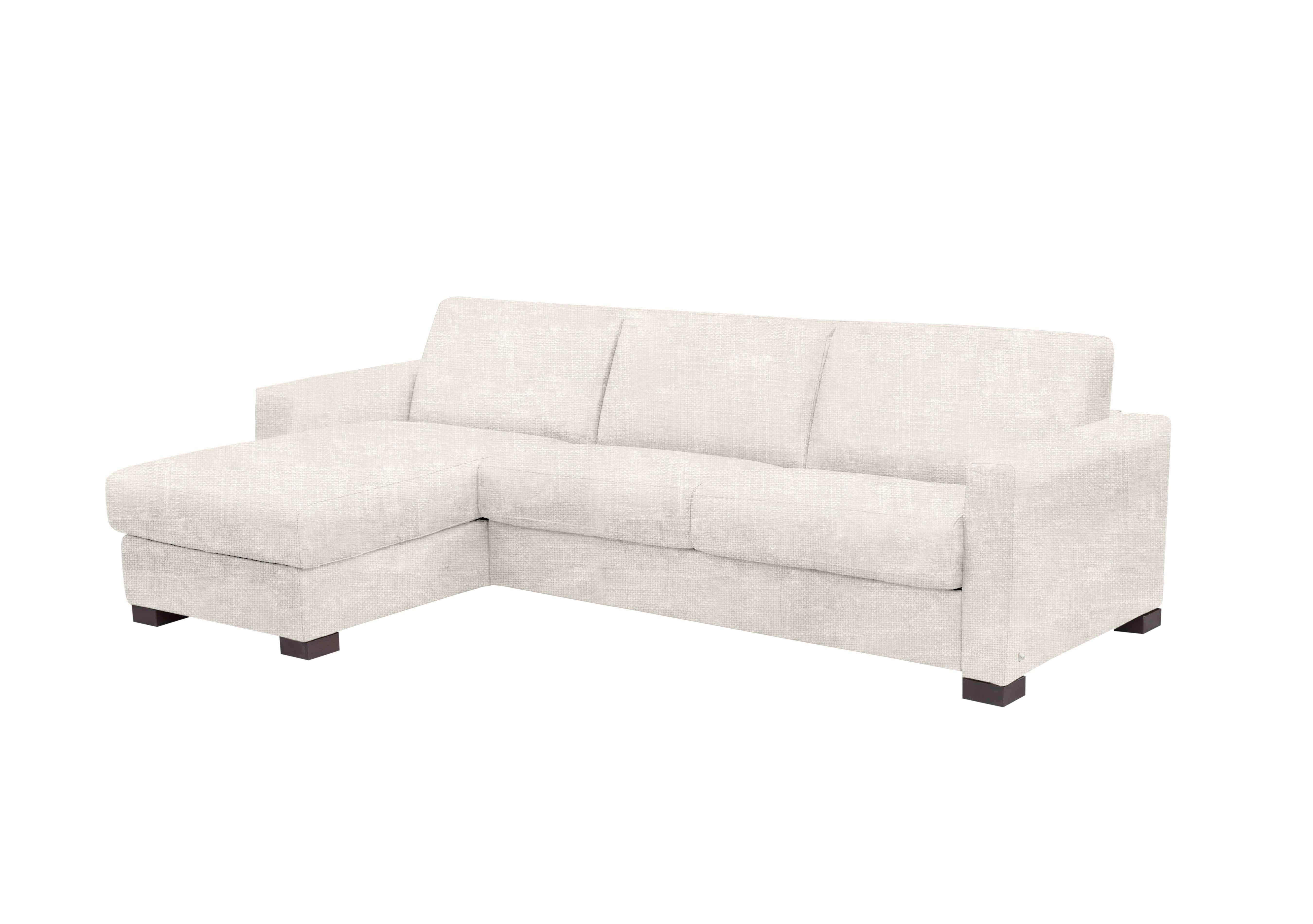 Alcova 3 Seater Fabric Sofa Bed with Storage Chaise with Box Arms in Baobab Bianco 500 on Furniture Village