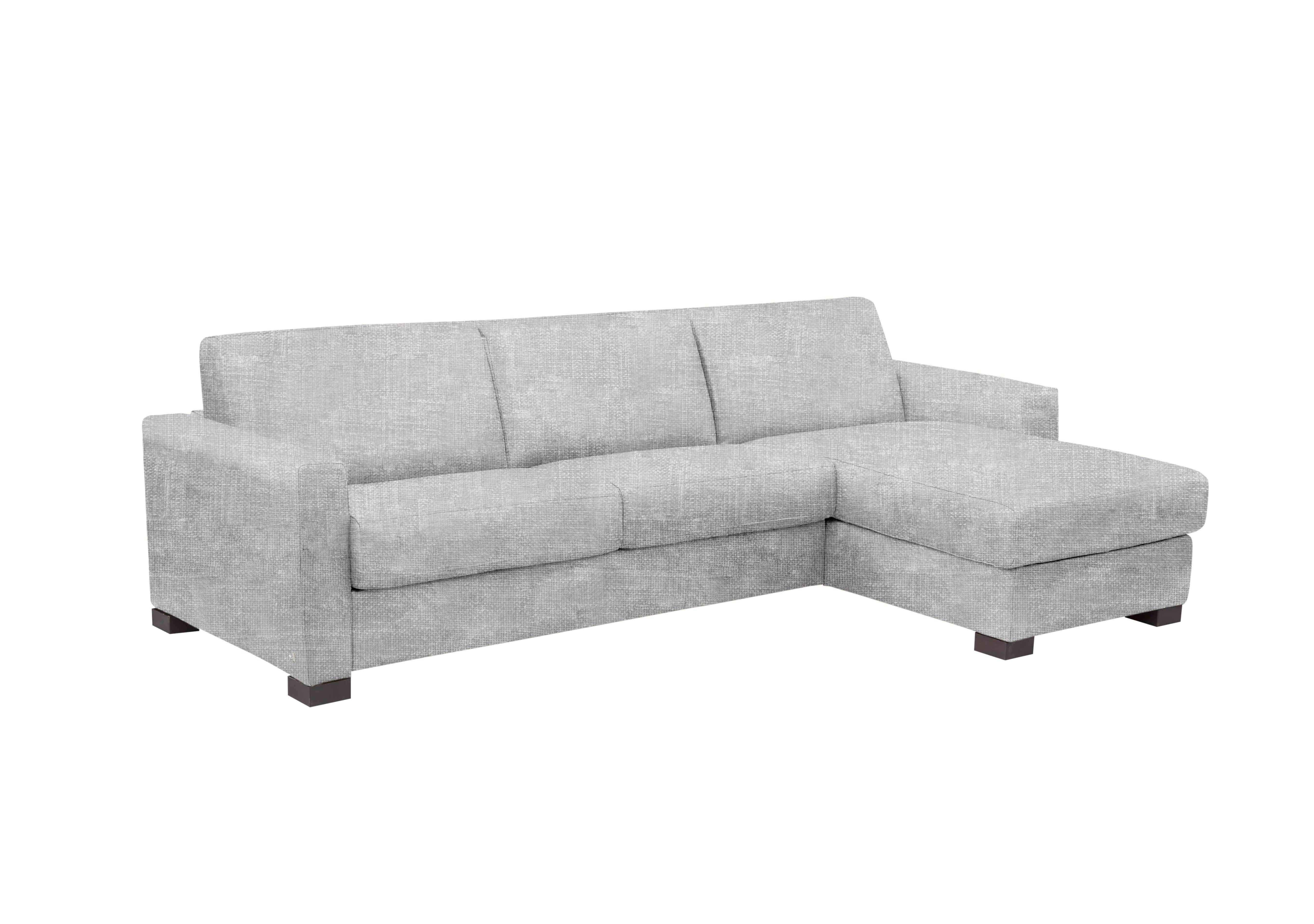 Alcova 3 Seater Fabric Sofa Bed with Storage Chaise with Box Arms in Baobab Ghiaccio 516 on Furniture Village
