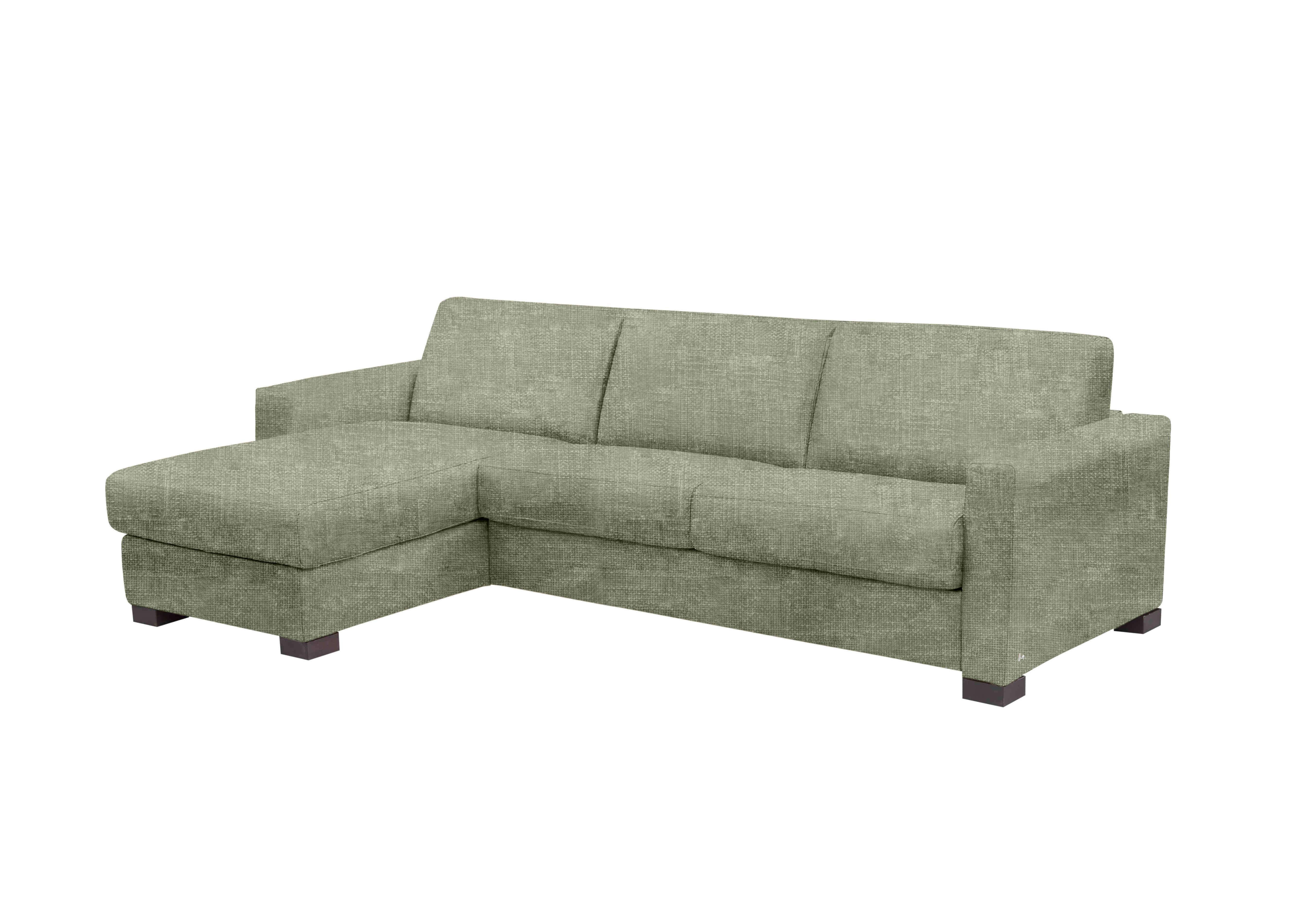 Alcova 3 Seater Fabric Sofa Bed with Storage Chaise with Box Arms in Baobab Muschio 538 on Furniture Village