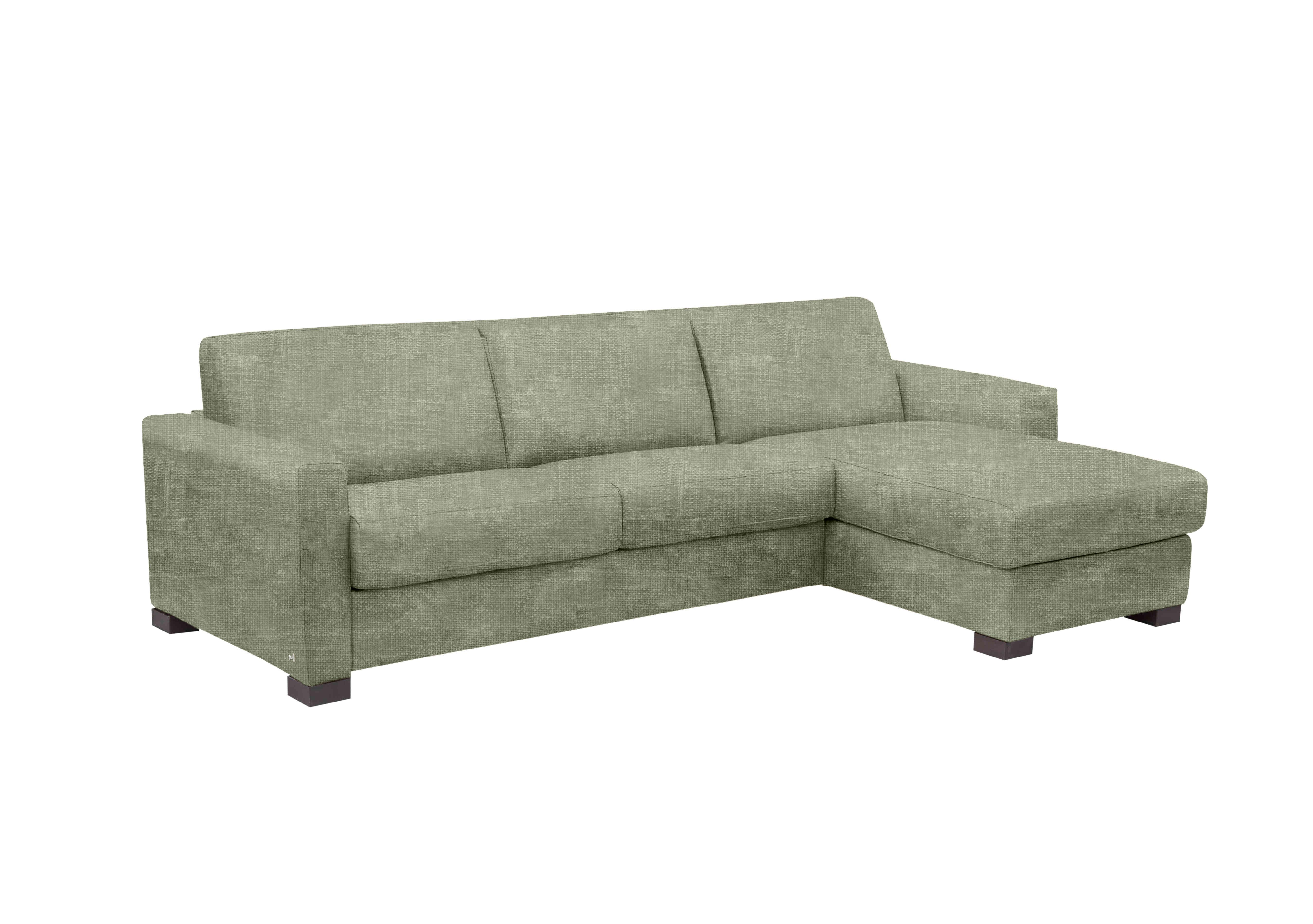 Alcova 3 Seater Fabric Sofa Bed with Storage Chaise with Box Arms in Baobab Muschio 538 on Furniture Village