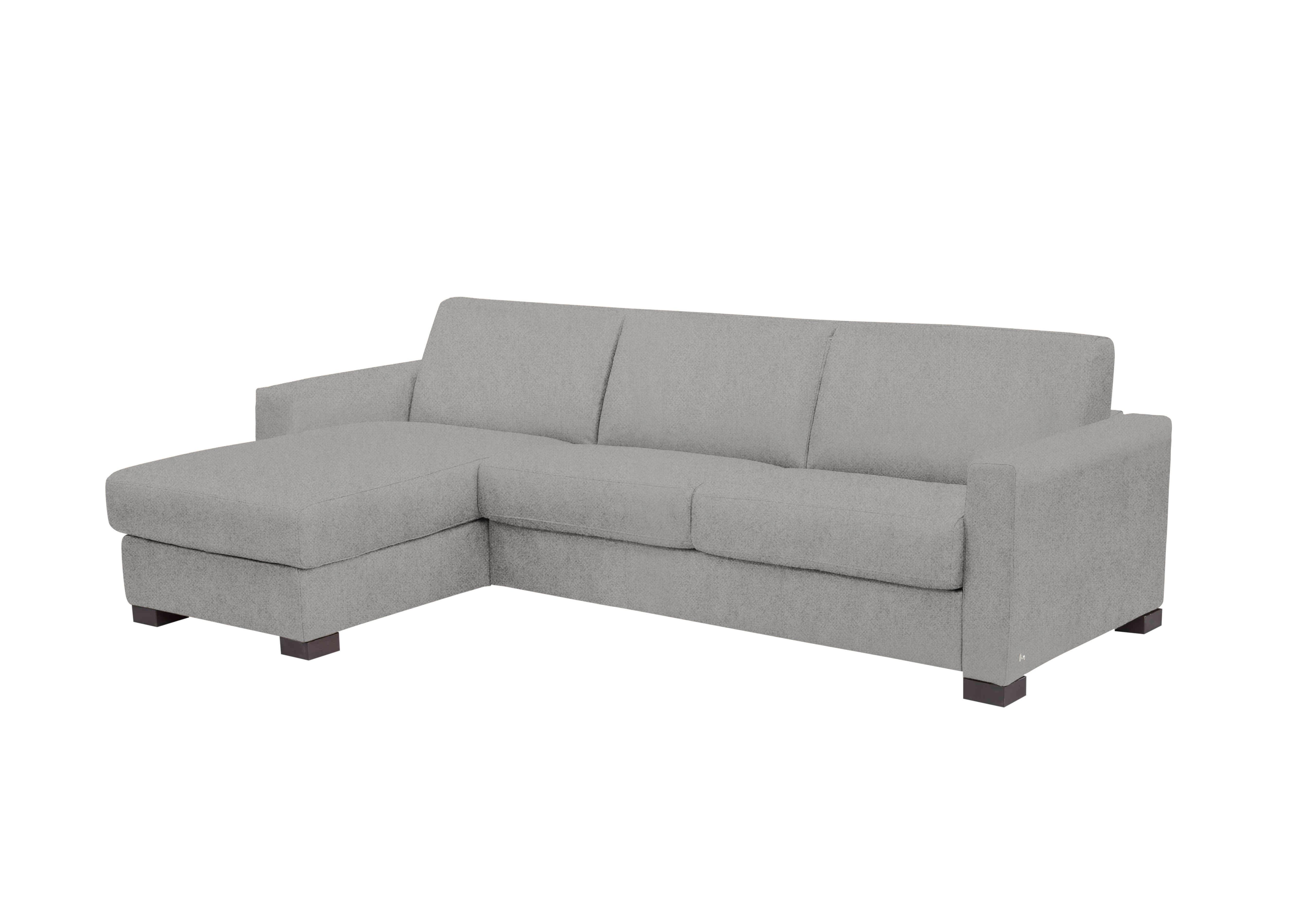Alcova 3 Seater Fabric Sofa Bed with Storage Chaise with Box Arms in Fuente Ash on Furniture Village