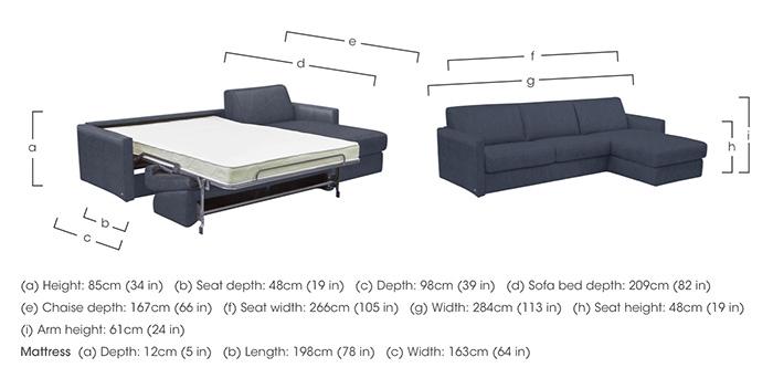 Alcova 3 Seater Fabric Sofa Bed with Storage Chaise with Slim Arms in  on Furniture Village