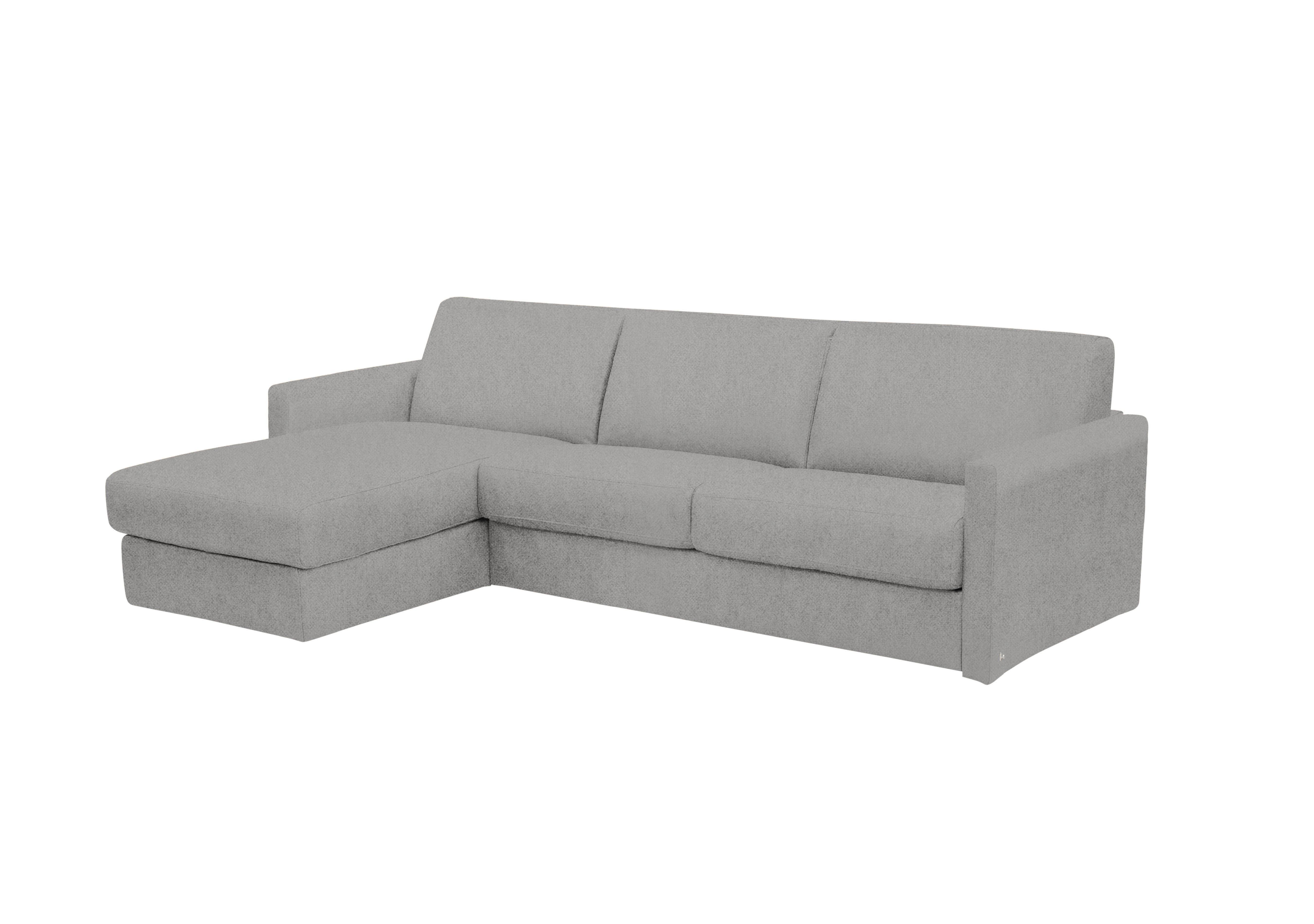 Alcova 3 Seater Fabric Sofa Bed with Storage Chaise with Slim Arms in Fuente Ash on Furniture Village