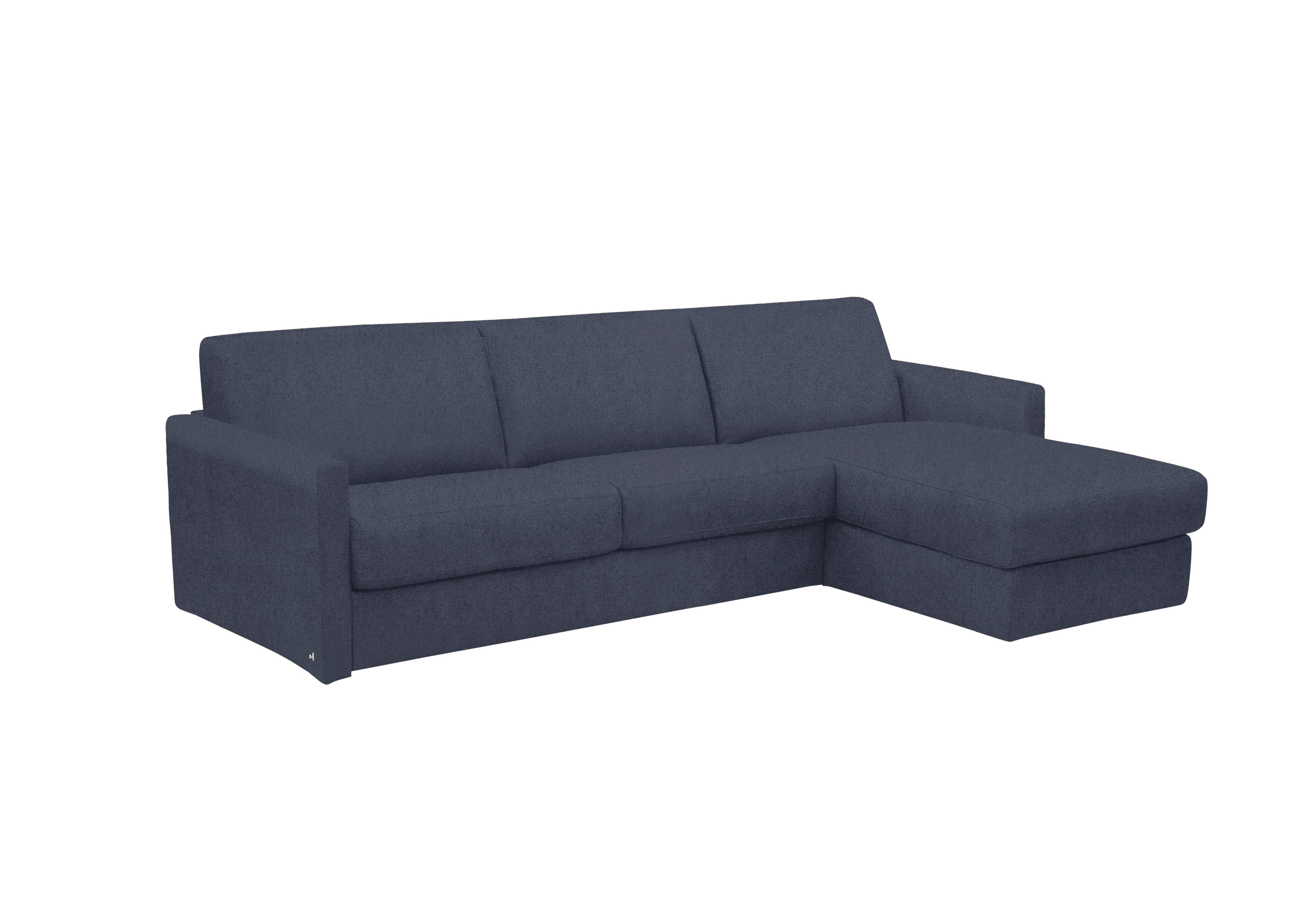 Alcova 3 Seater Fabric Sofa Bed with Storage Chaise with Slim Arms in Fuente Ocean on Furniture Village