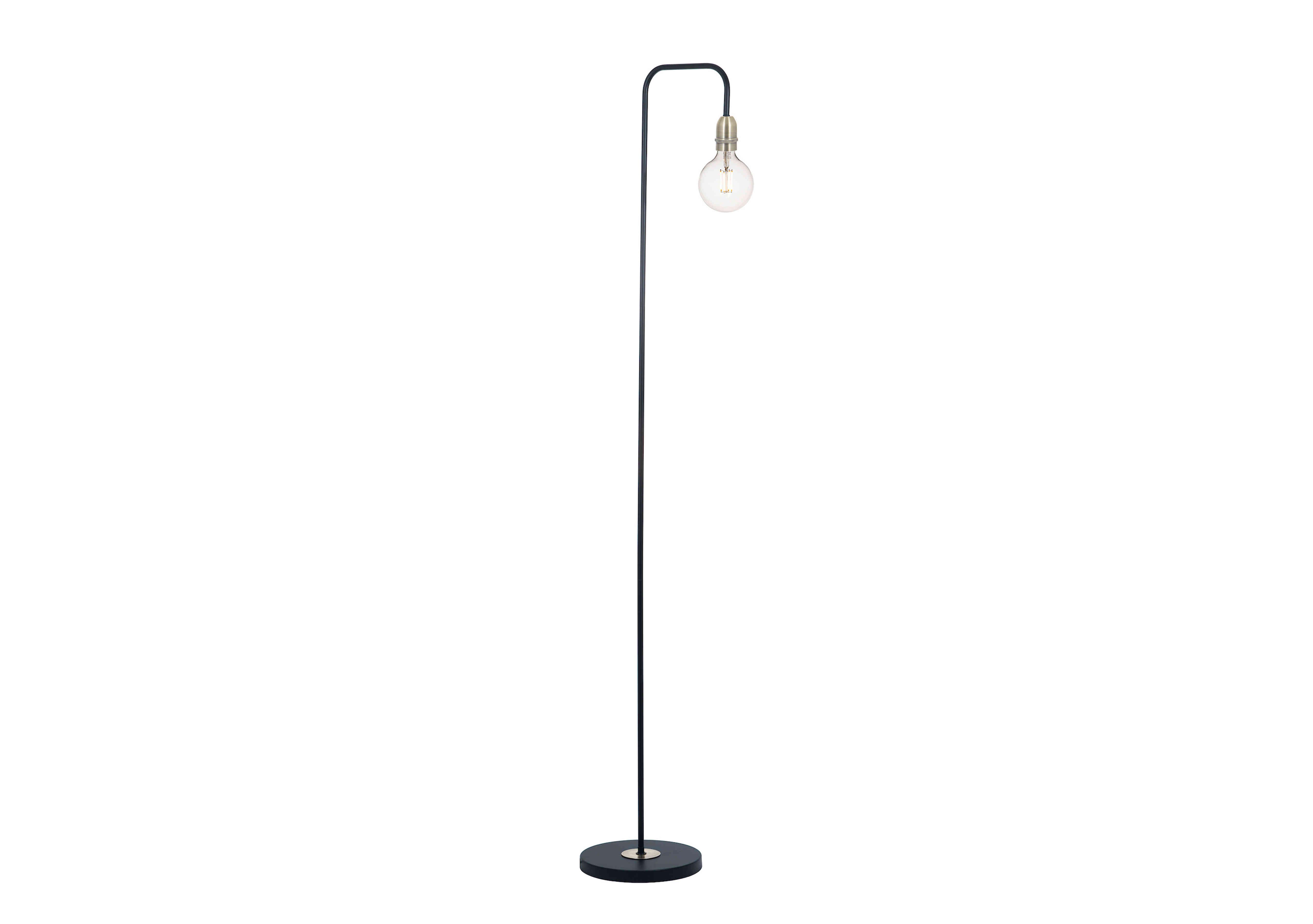 Kiefer Floor Lamp in Black / Antique Brass on Furniture Village