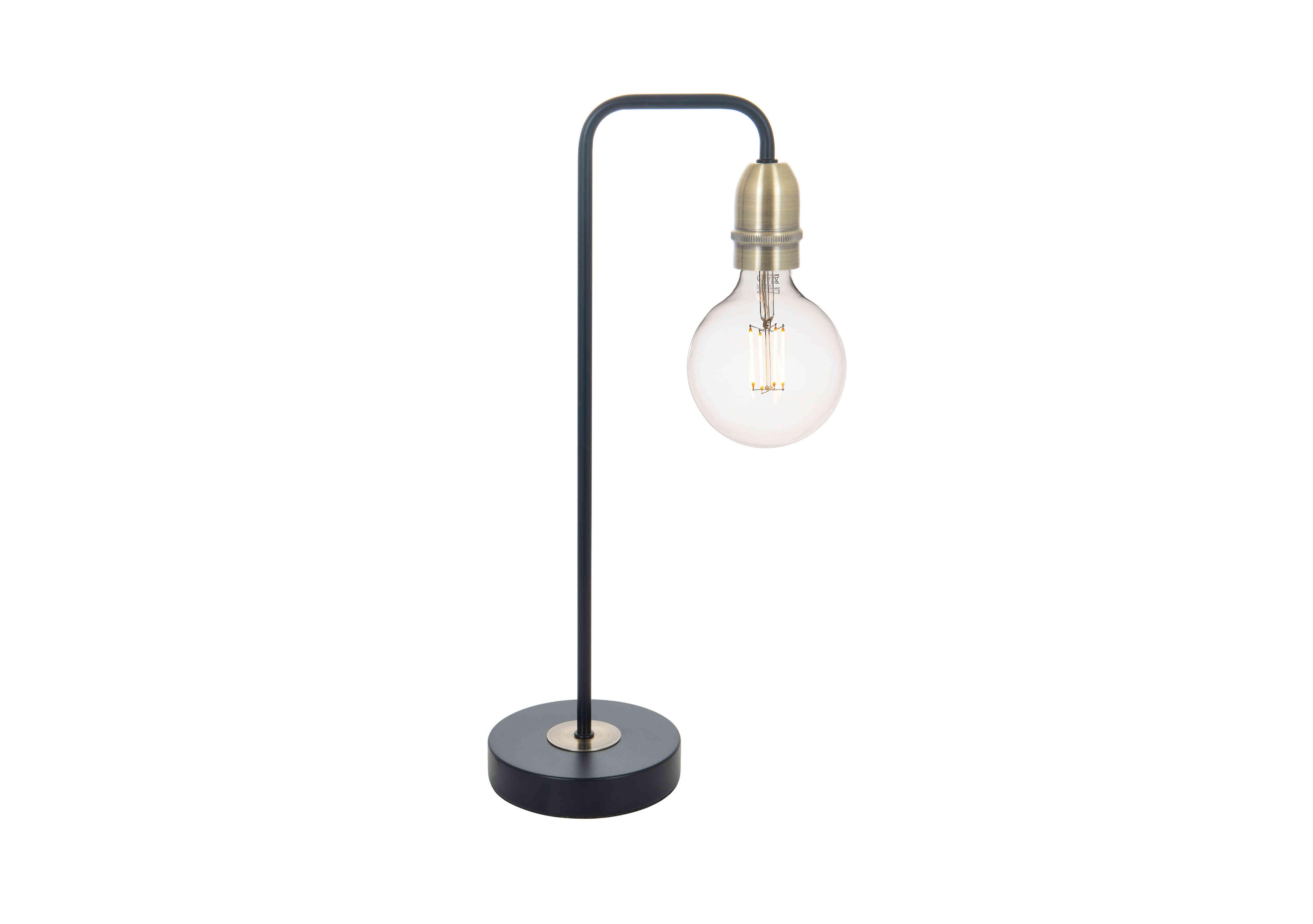 Kiefer Table Lamp in Black / Antique Brass on Furniture Village