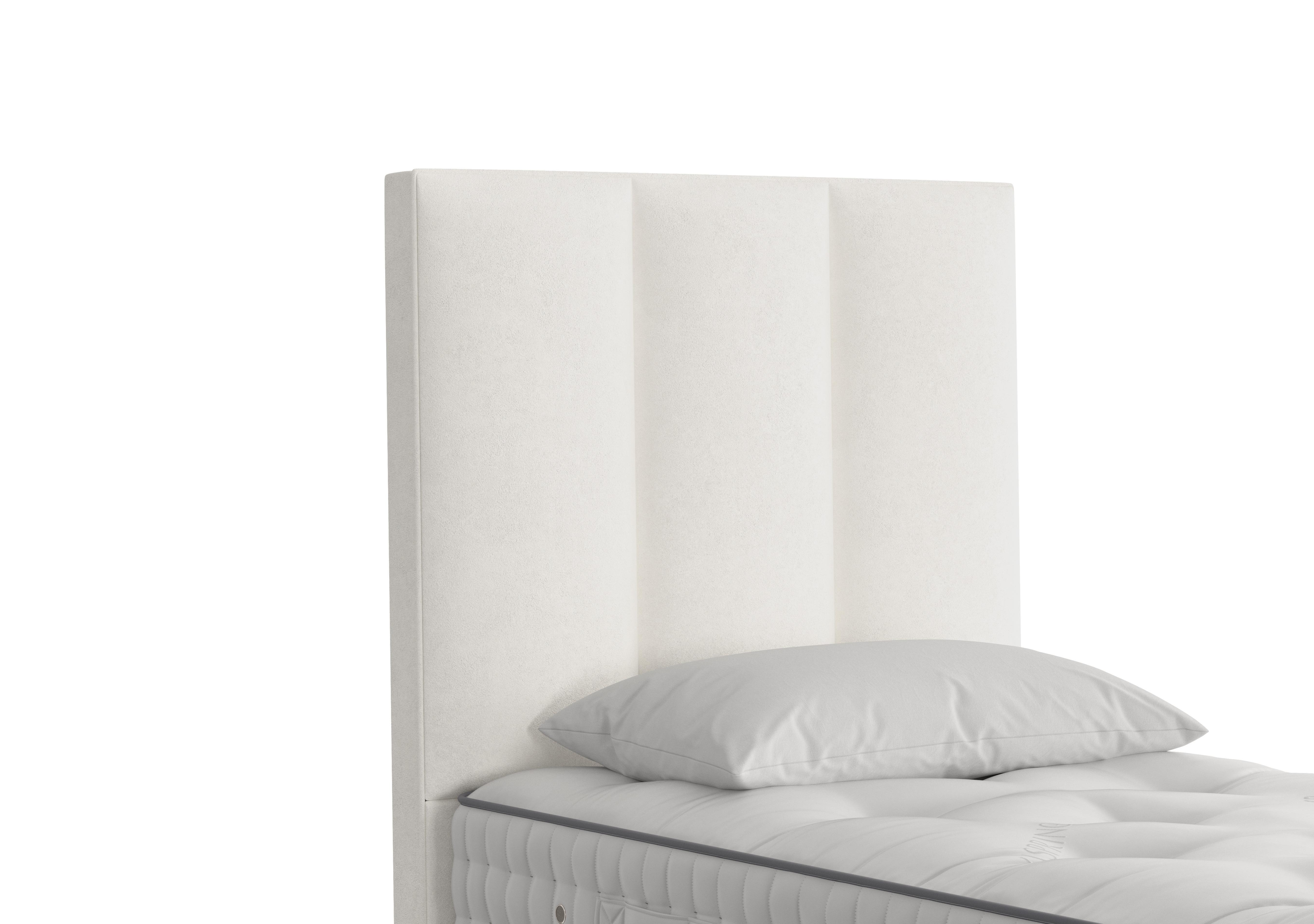 Ceto Floor Standing Headboard in 408 Faux Suede Snow on Furniture Village