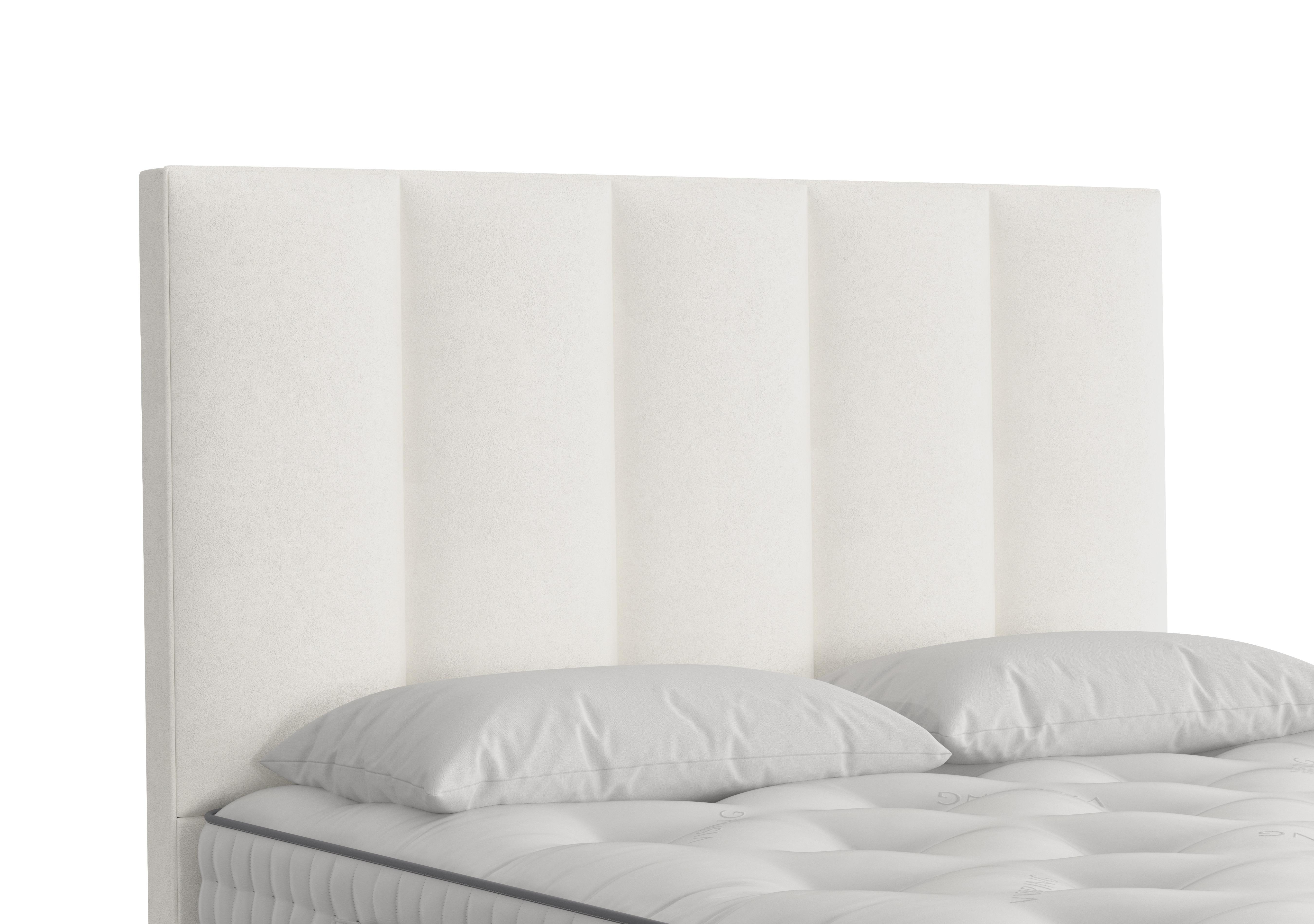 Ceto Floor Standing Headboard in 408 Faux Suede Snow on Furniture Village