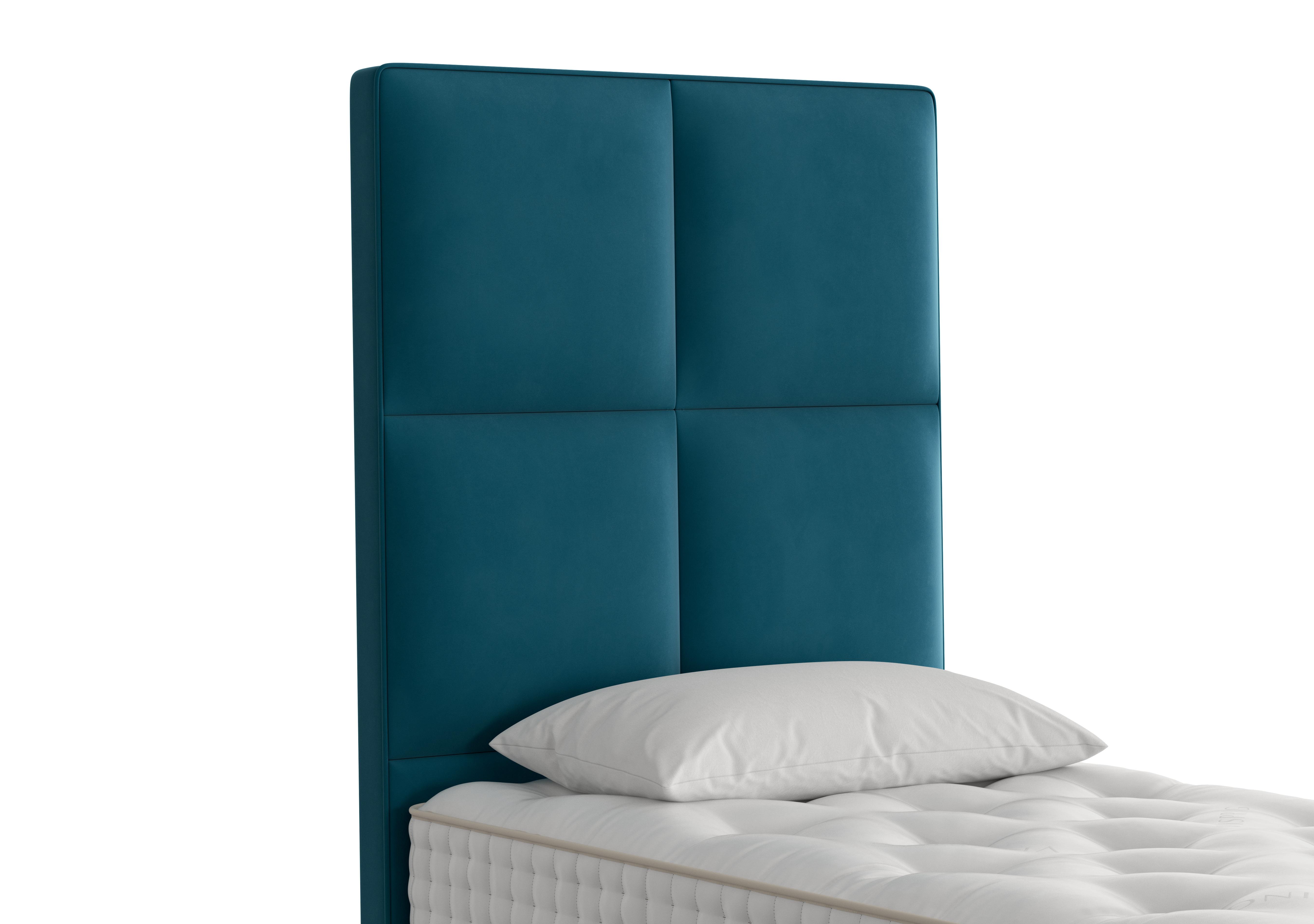 Atlas Floor Standing Headboard in 2114 Plush Teal on Furniture Village