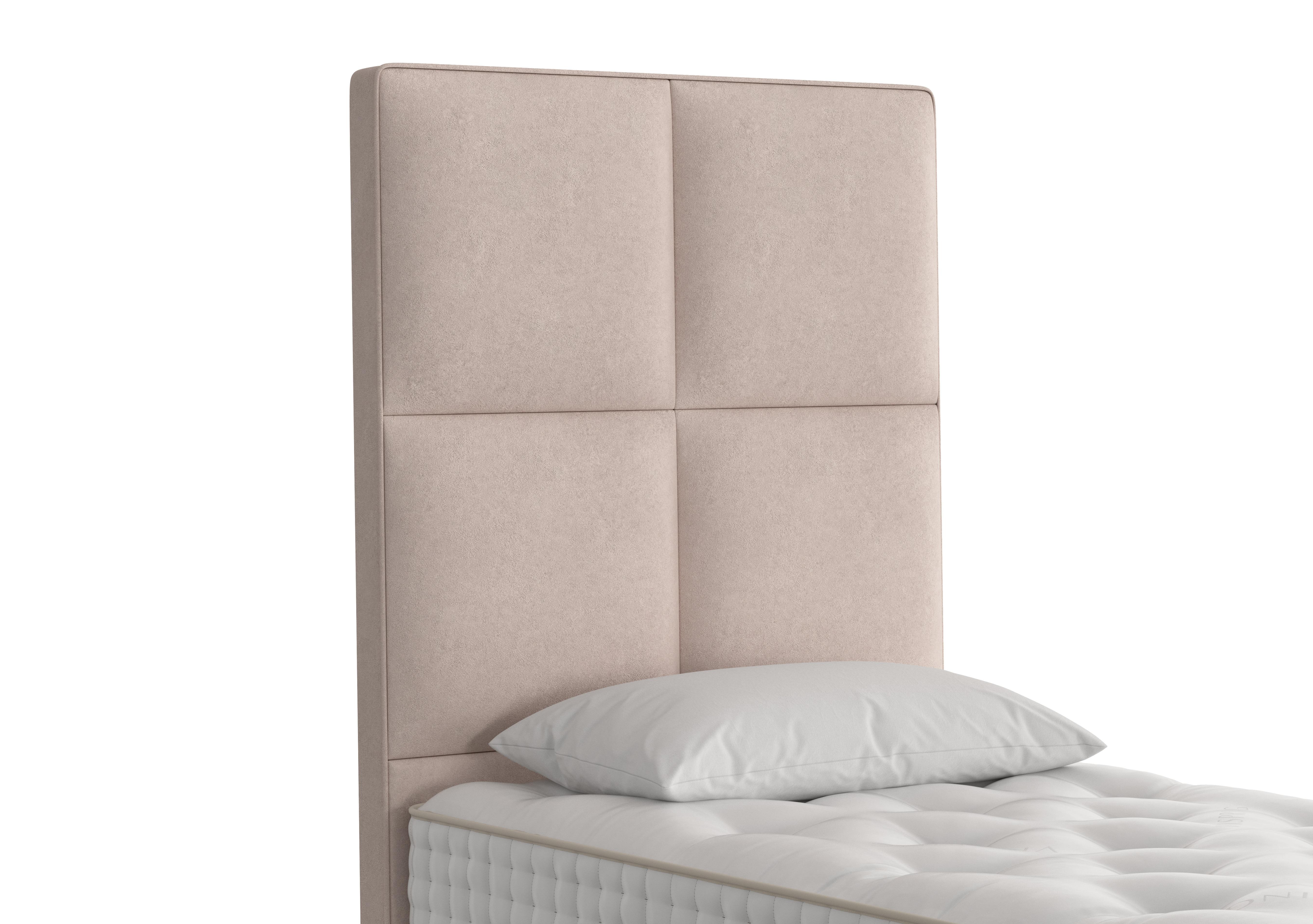 Atlas Floor Standing Headboard in 405 Faux Suede Mink on Furniture Village