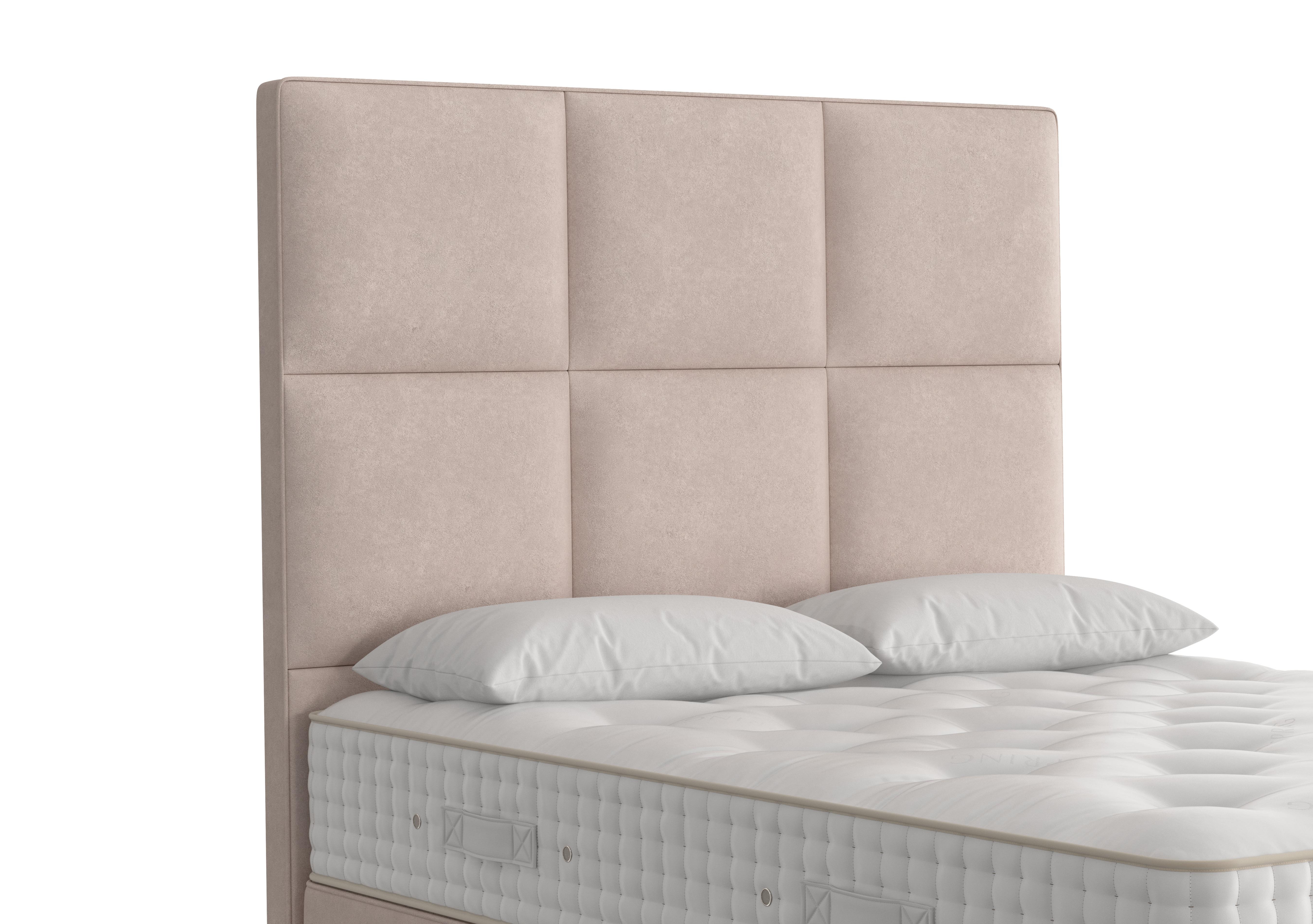 Atlas Floor Standing Headboard in 405 Faux Suede Mink on Furniture Village