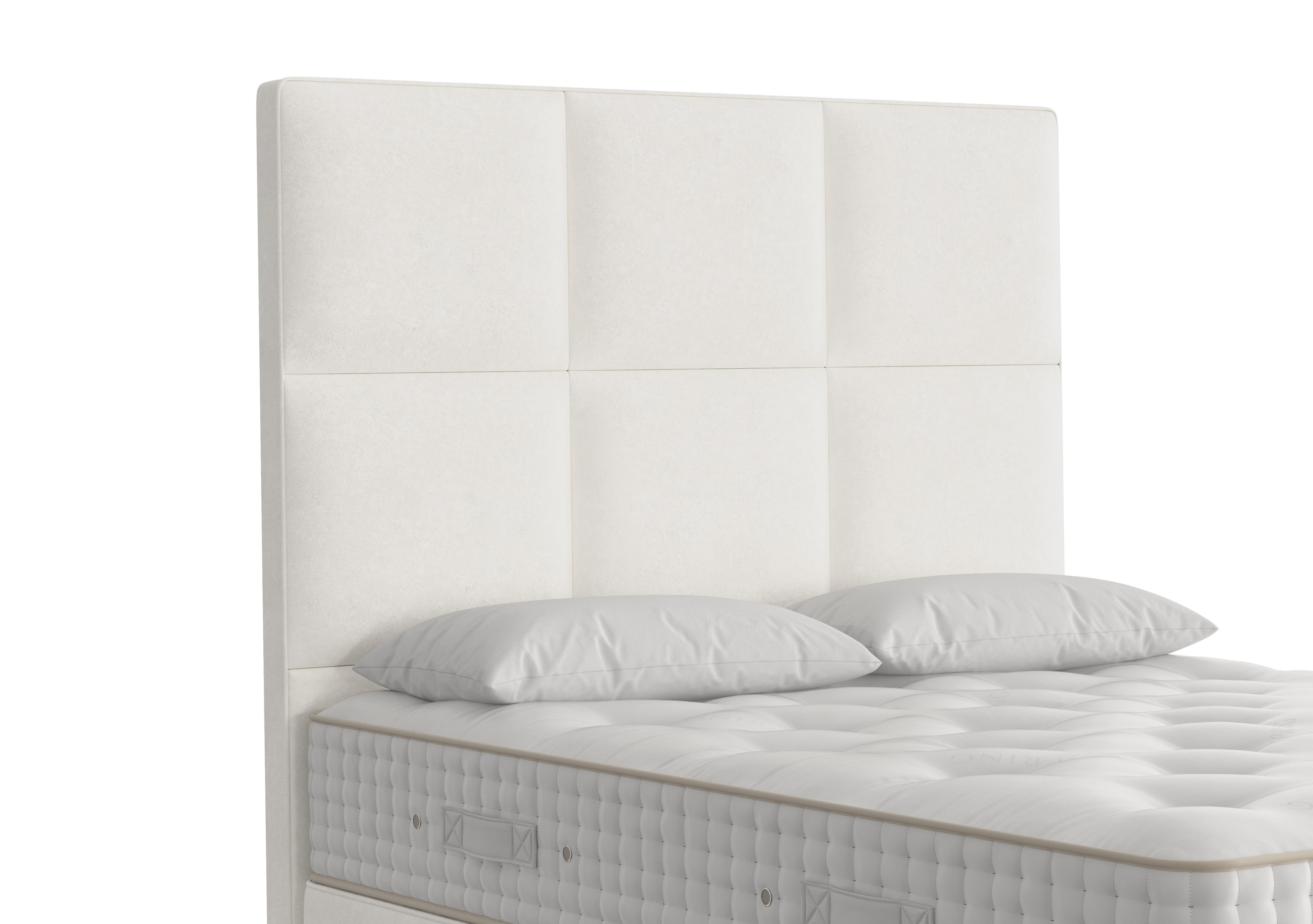 Atlas Floor Standing Headboard in 408 Faux Suede Snow on Furniture Village