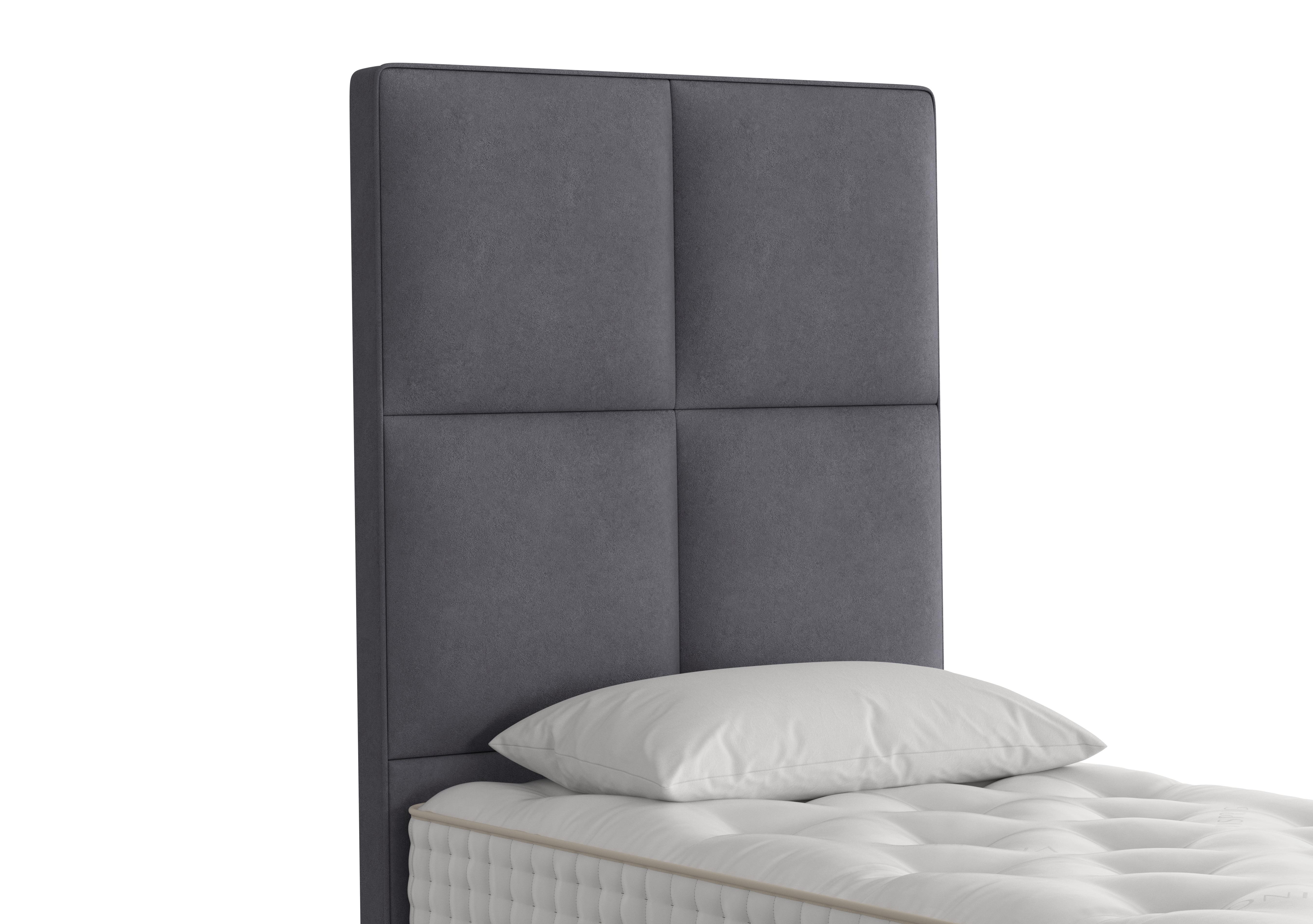 Atlas Floor Standing Headboard in 410 Faux Suede Charcoal on Furniture Village