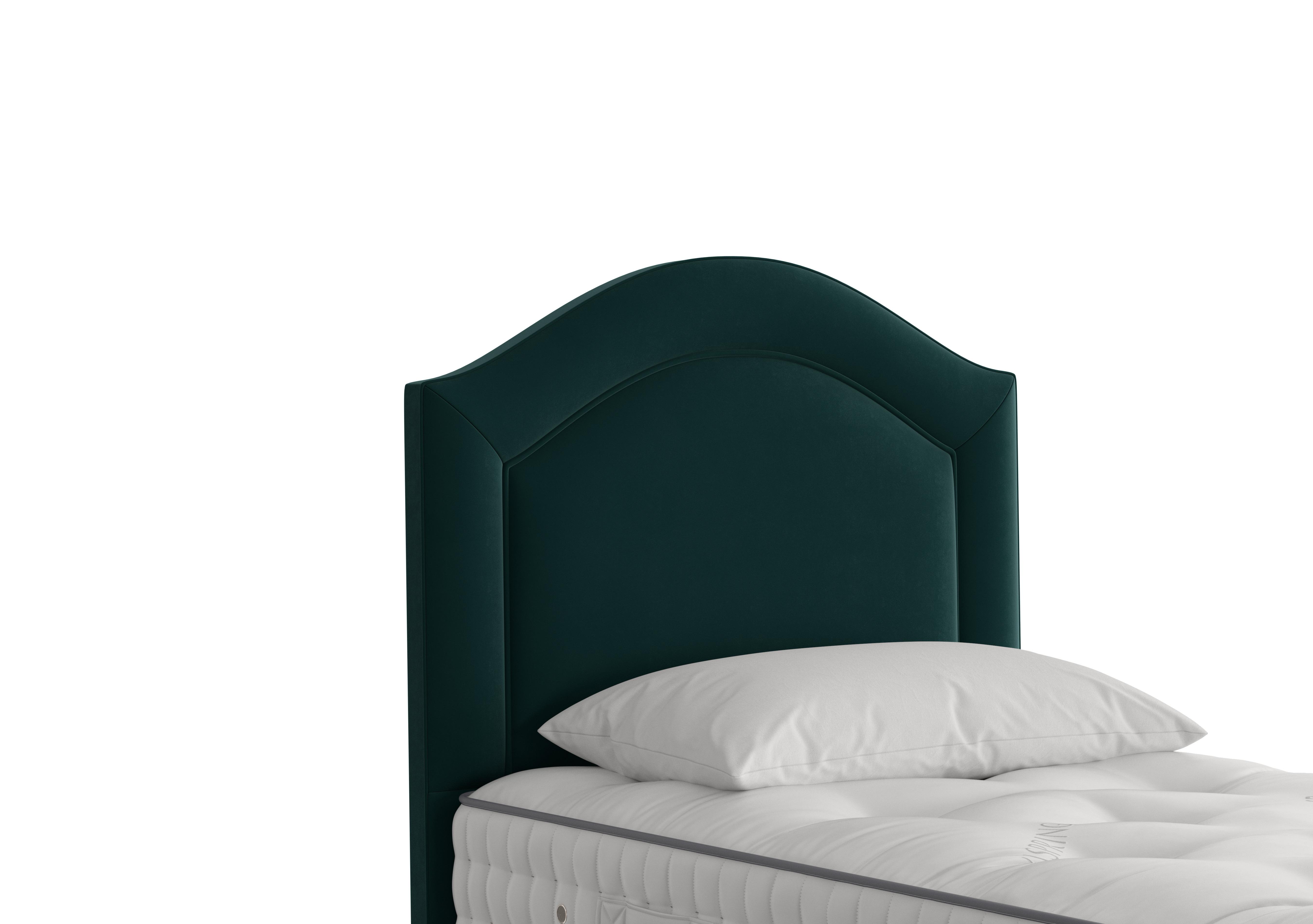 Artemis Headboard in 2154 Plush Bottle Green on Furniture Village