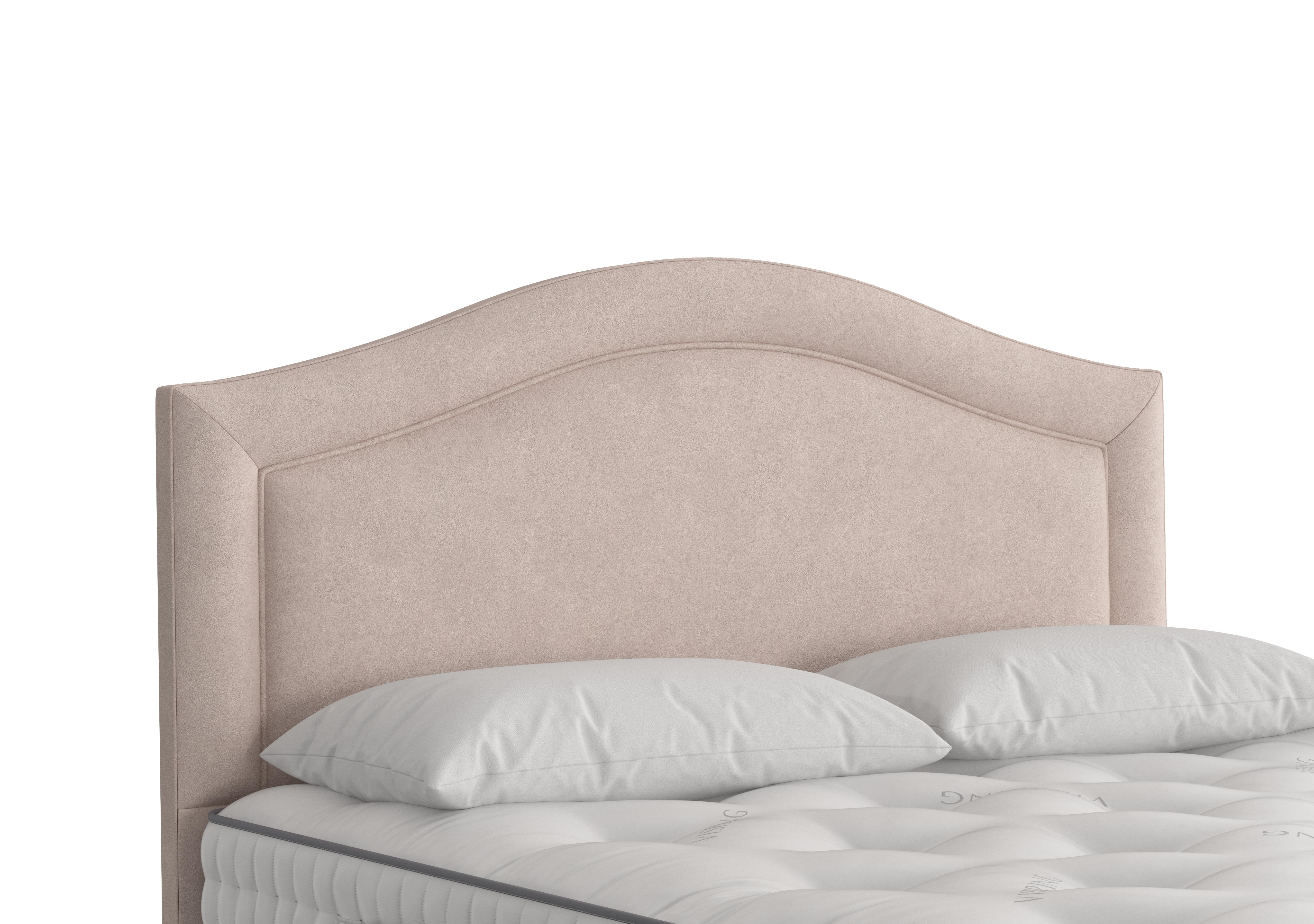 Artemis Headboard in 405 Faux Suede Mink on Furniture Village