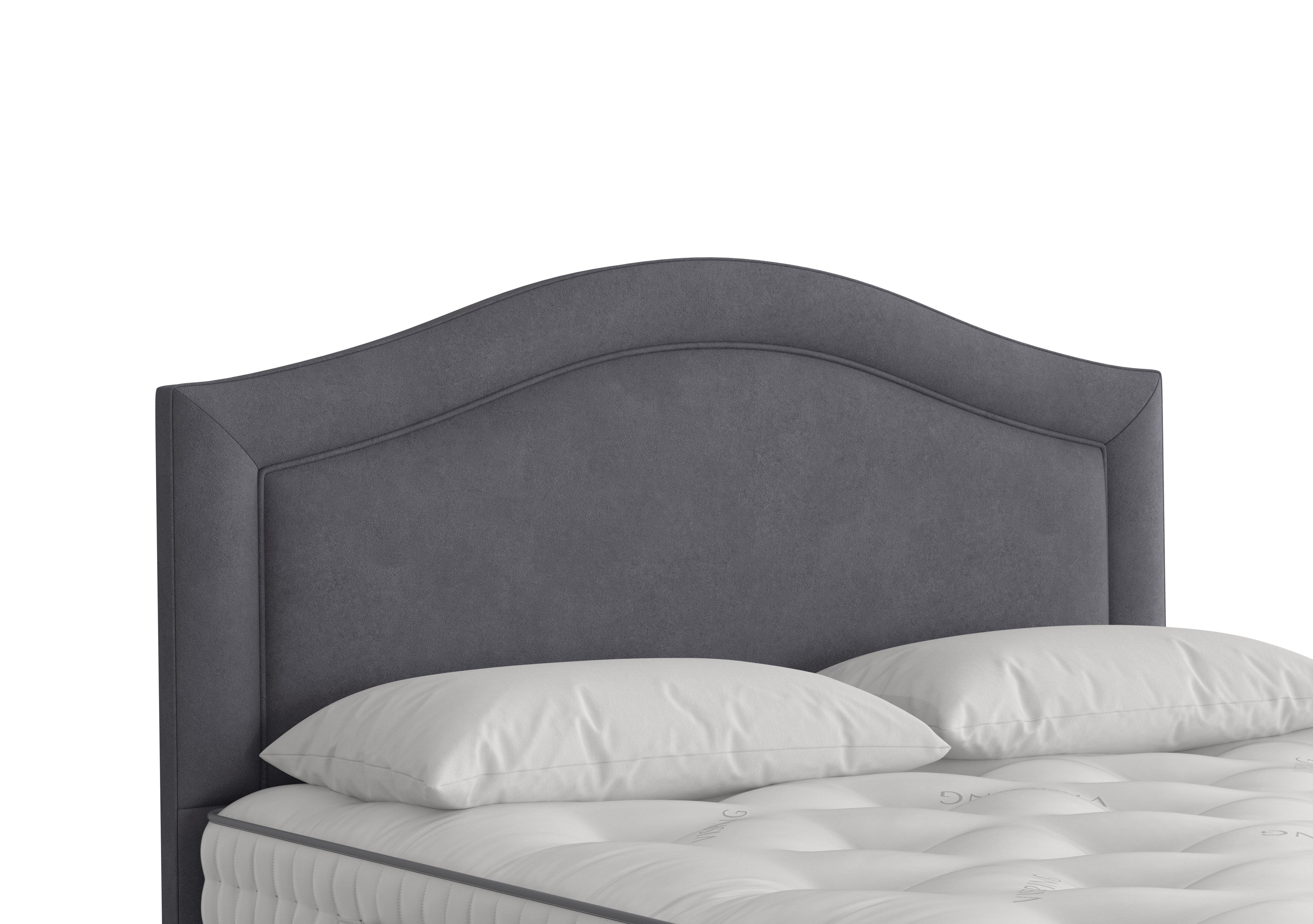 Artemis Headboard in 410 Faux Suede Charcoal on Furniture Village