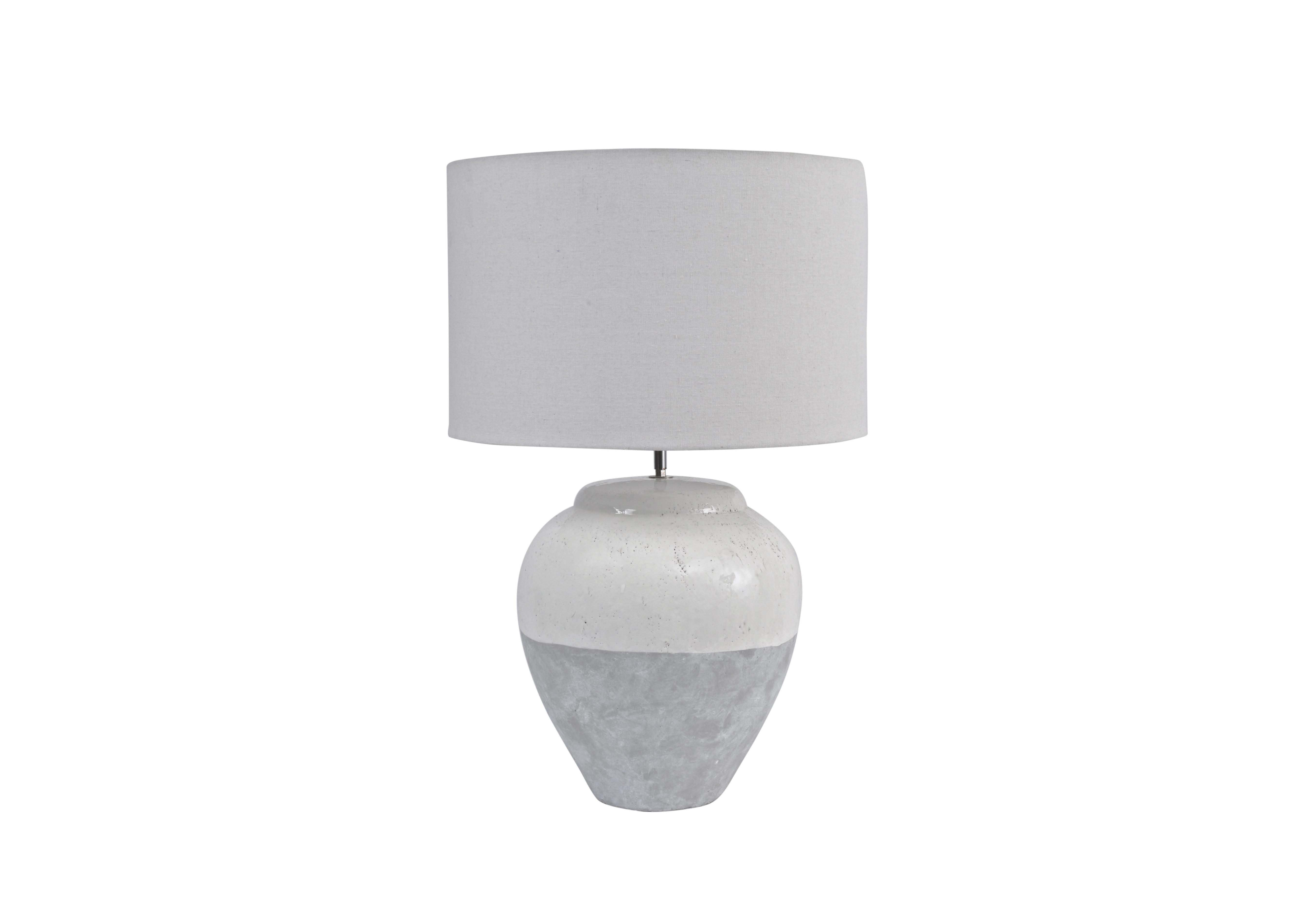 Skyline Large Ceramic Table Lamp in Grey-White on Furniture Village