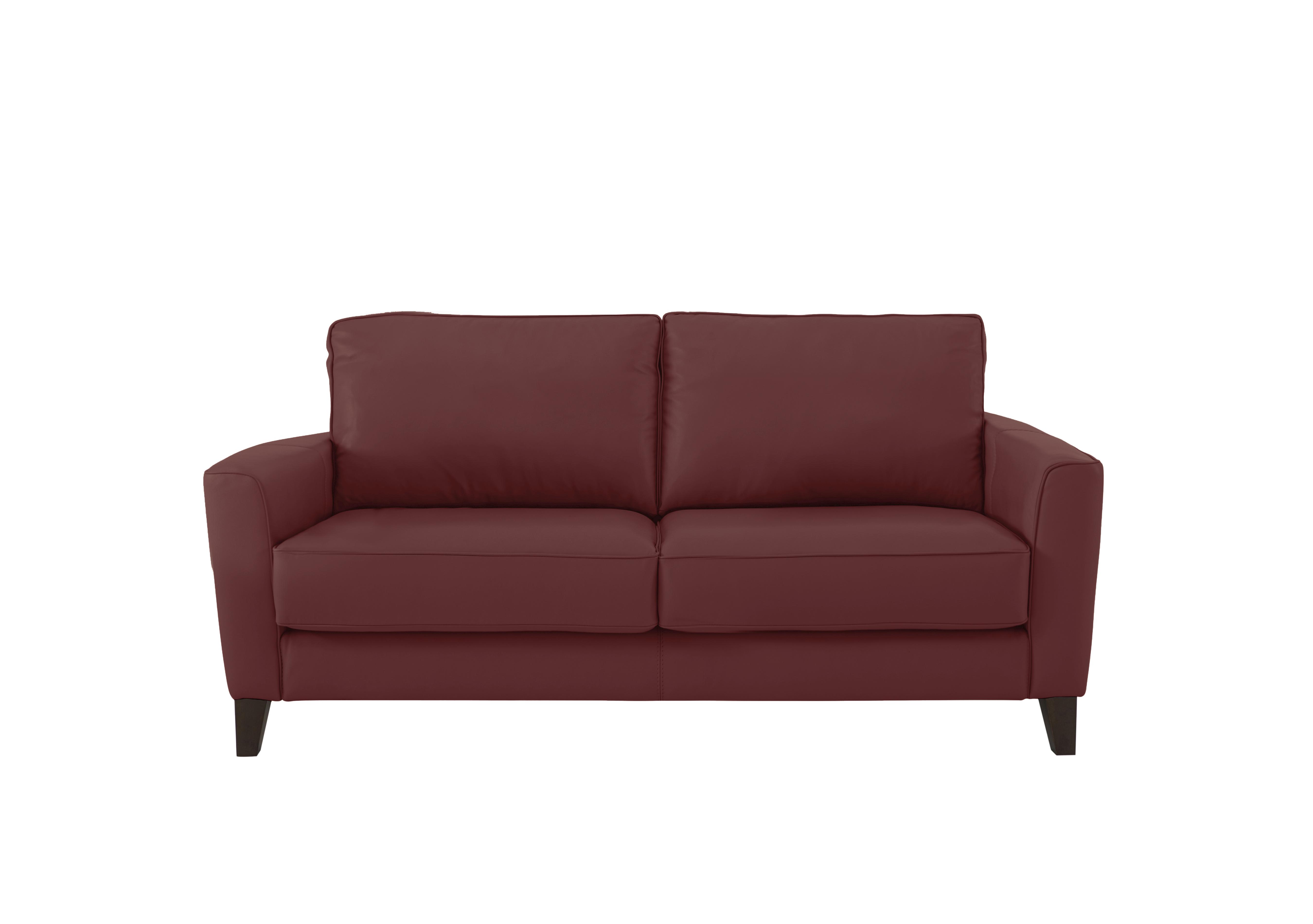 Brondby 2 Seater Leather Sofa in Bv-035c Deep Red on Furniture Village