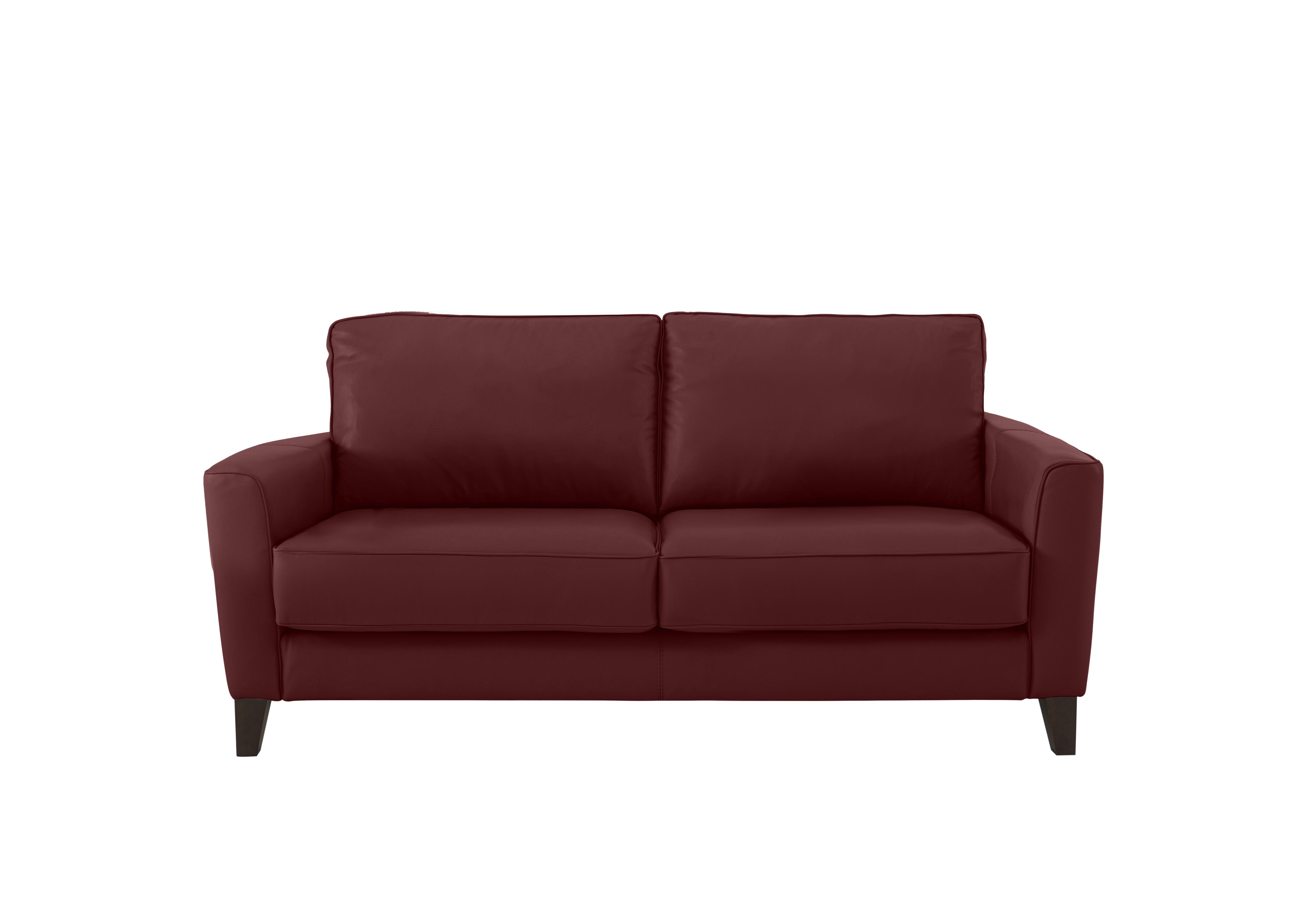 Brondby 2 Seater Leather Sofa in Nc-035c Deep Red on Furniture Village