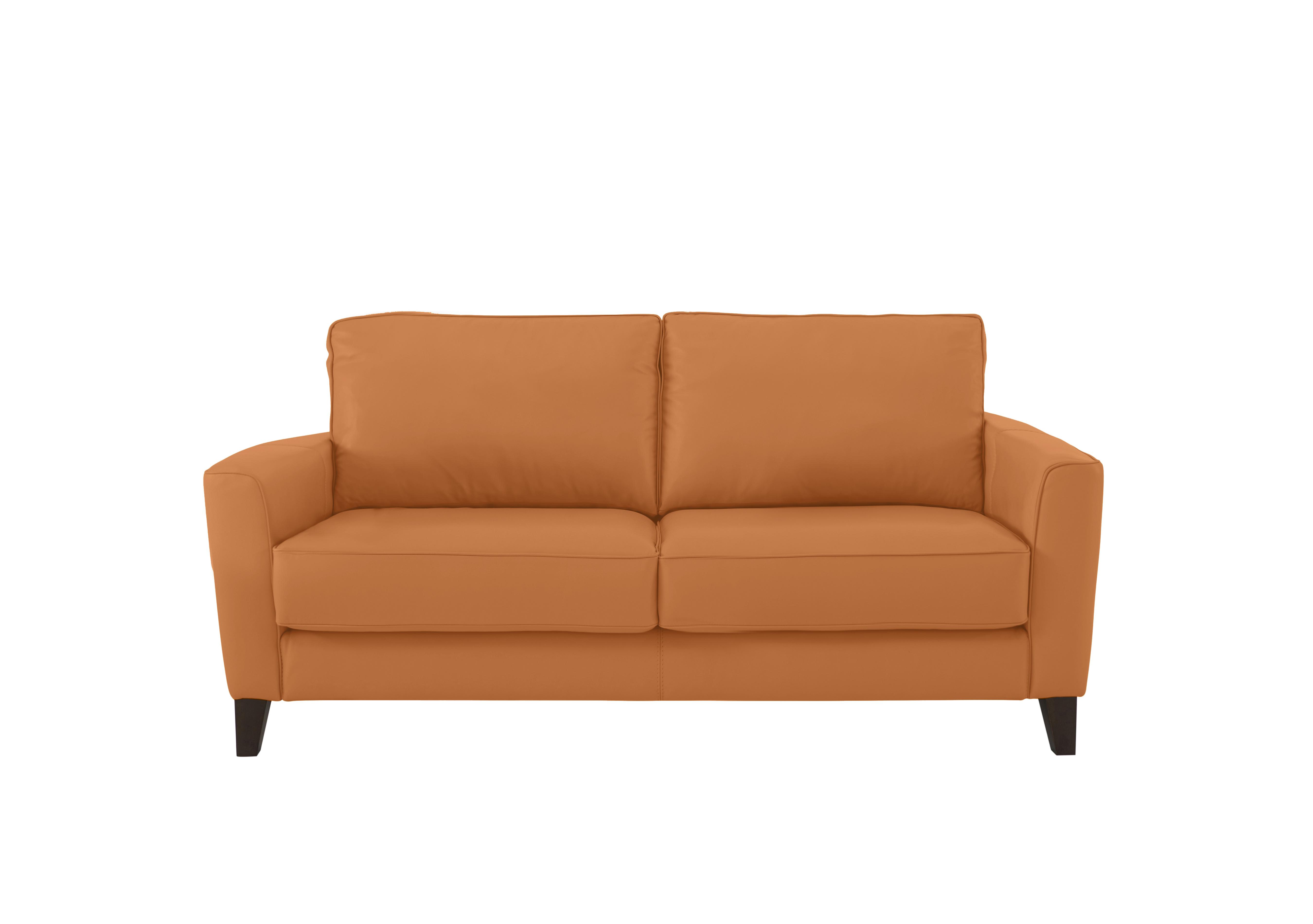 Brondby 2 Seater Leather Sofa in Nc-335e Honey Yellow on Furniture Village