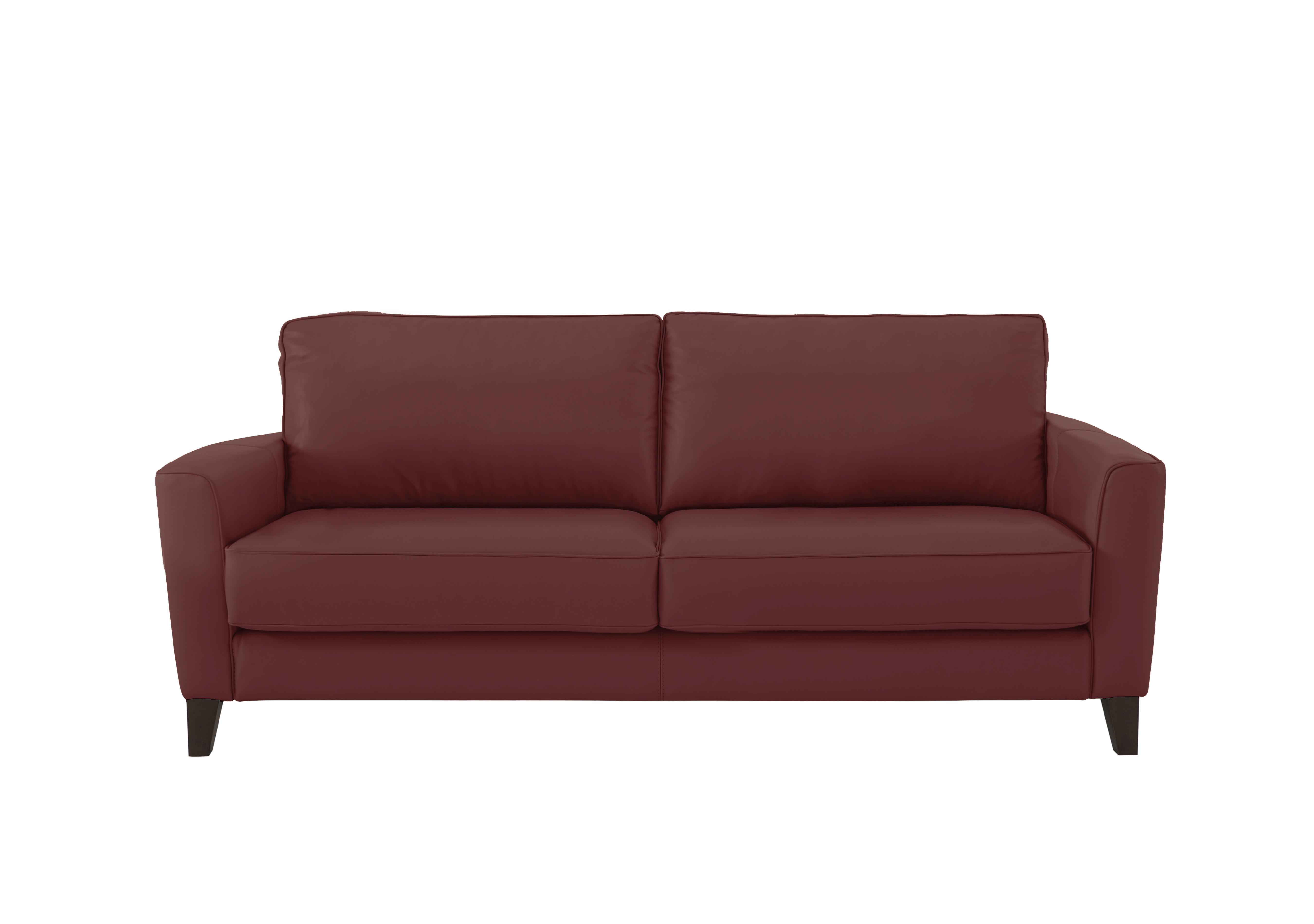 Brondby 3 Seater Leather Sofa in Bv-035c Deep Red on Furniture Village