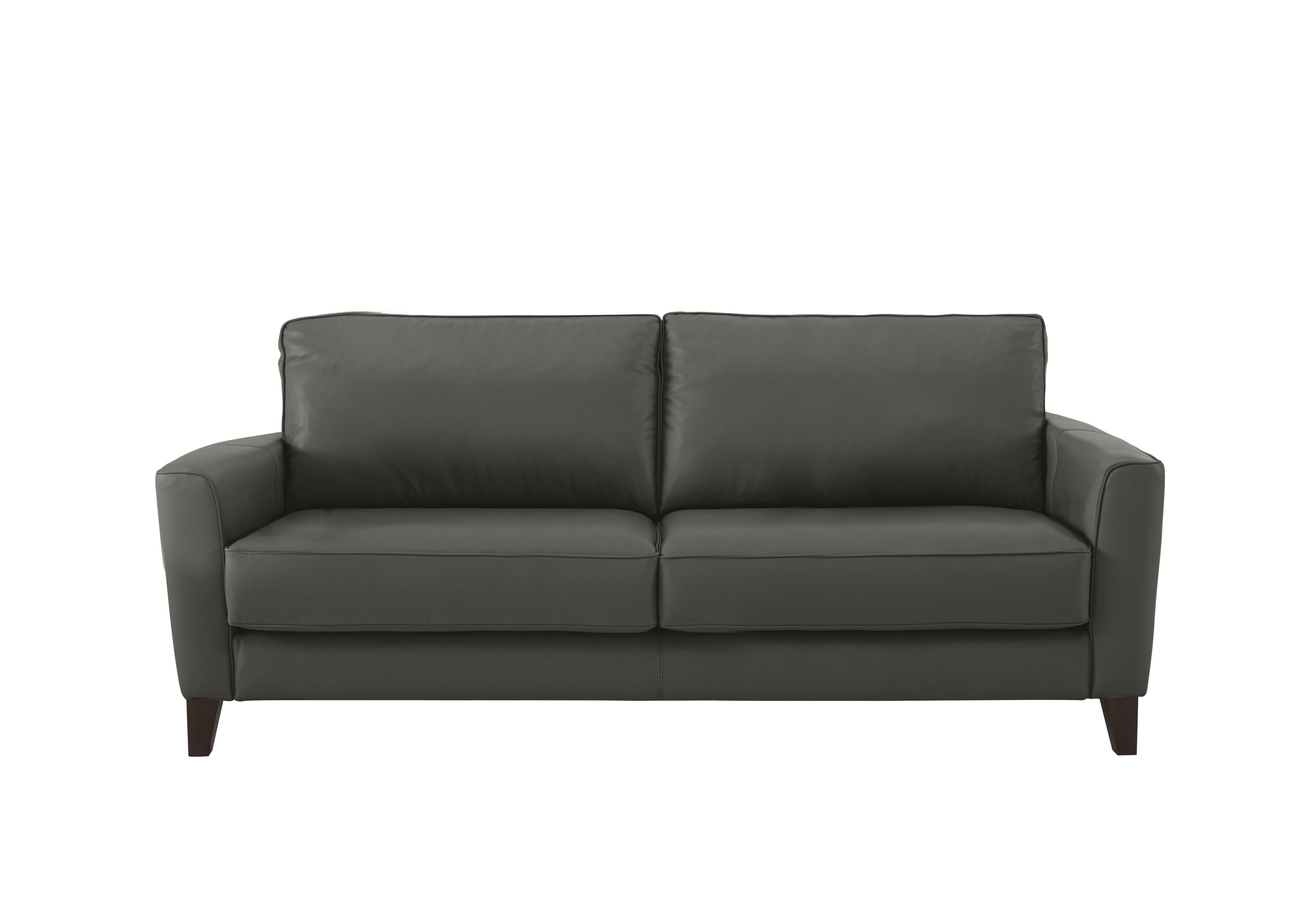 Brondby 3 Seater Leather Sofa in Bv-088e Charcoal Grey on Furniture Village