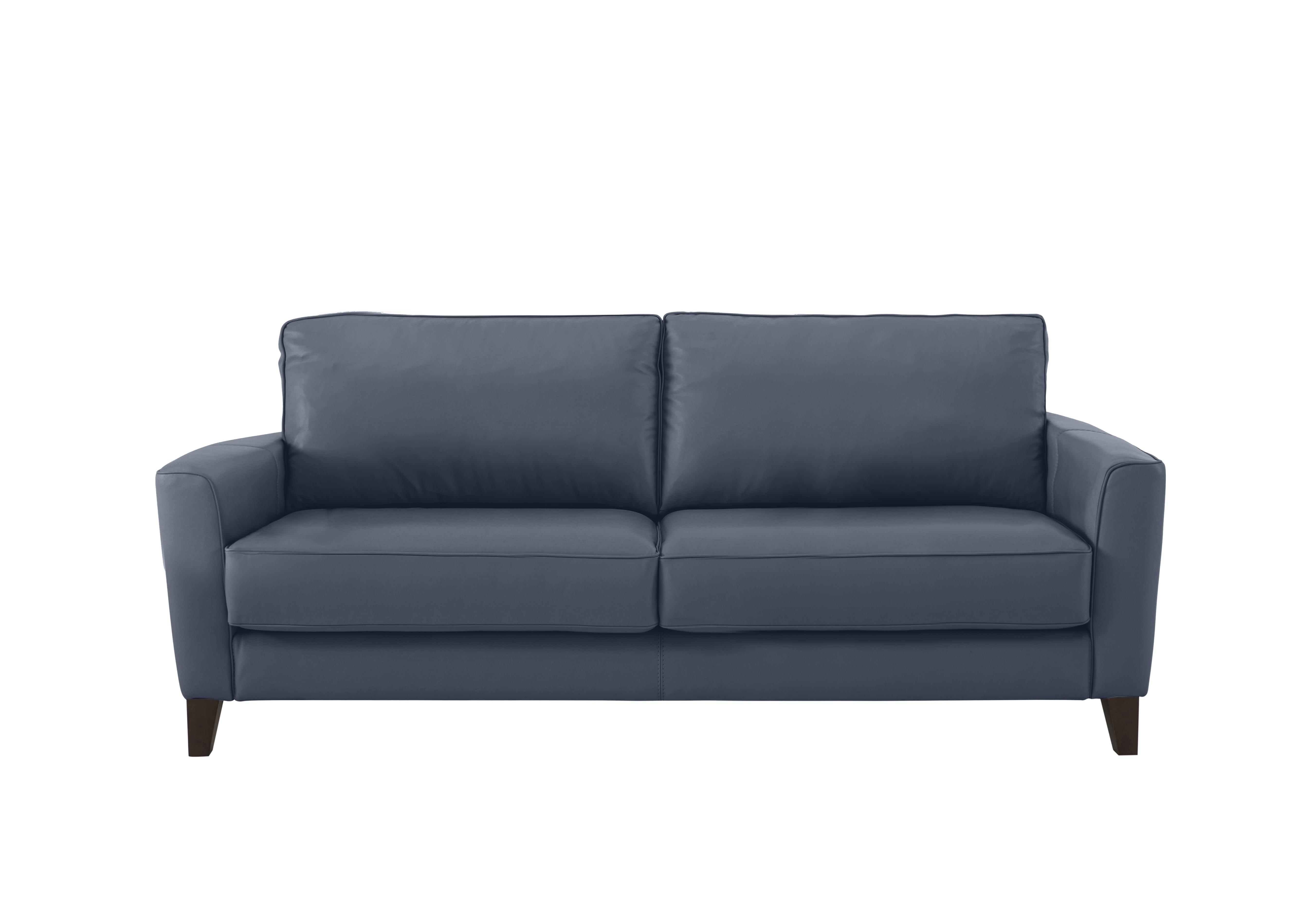 Brondby 3 Seater Leather Sofa in Bv-313e Ocean Blue on Furniture Village