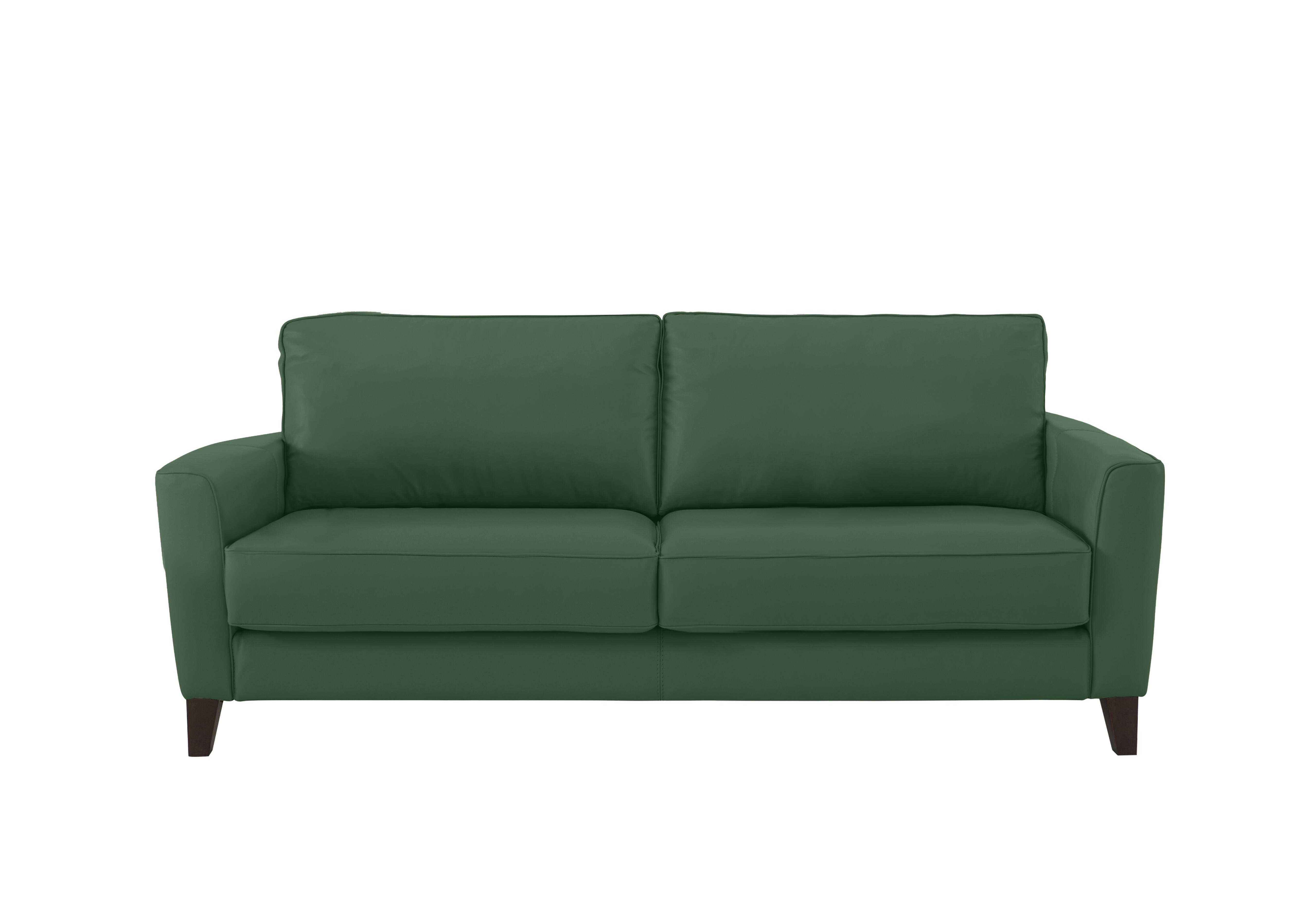 Brondby 3 Seater Leather Sofa in Bv-371e Chive Green on Furniture Village