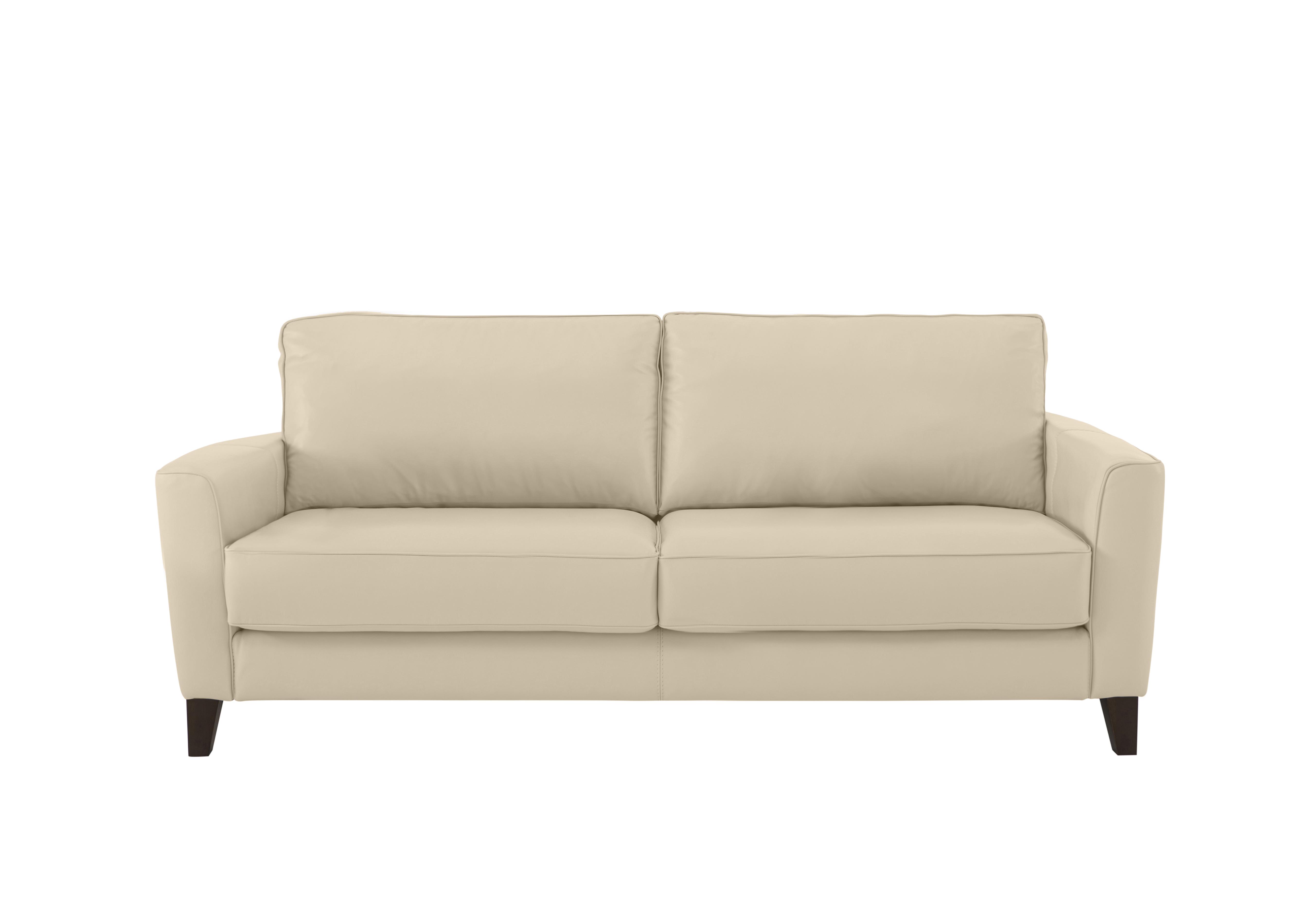 Brondby 3 Seater Leather Sofa in Bv-862c Bisque on Furniture Village