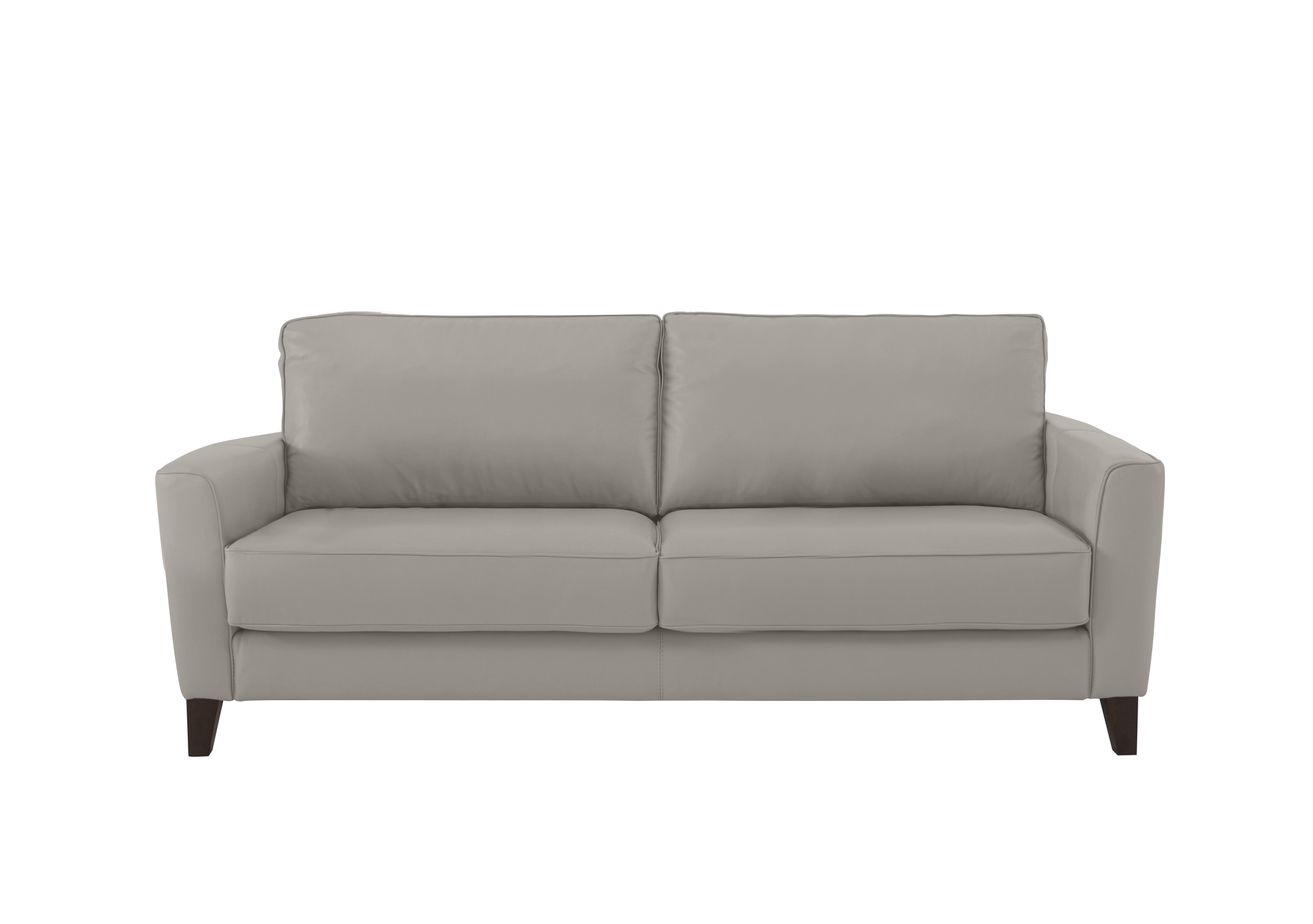 Brondby 3 Seater Leather Sofa in Bv-946b Silver Grey on Furniture Village