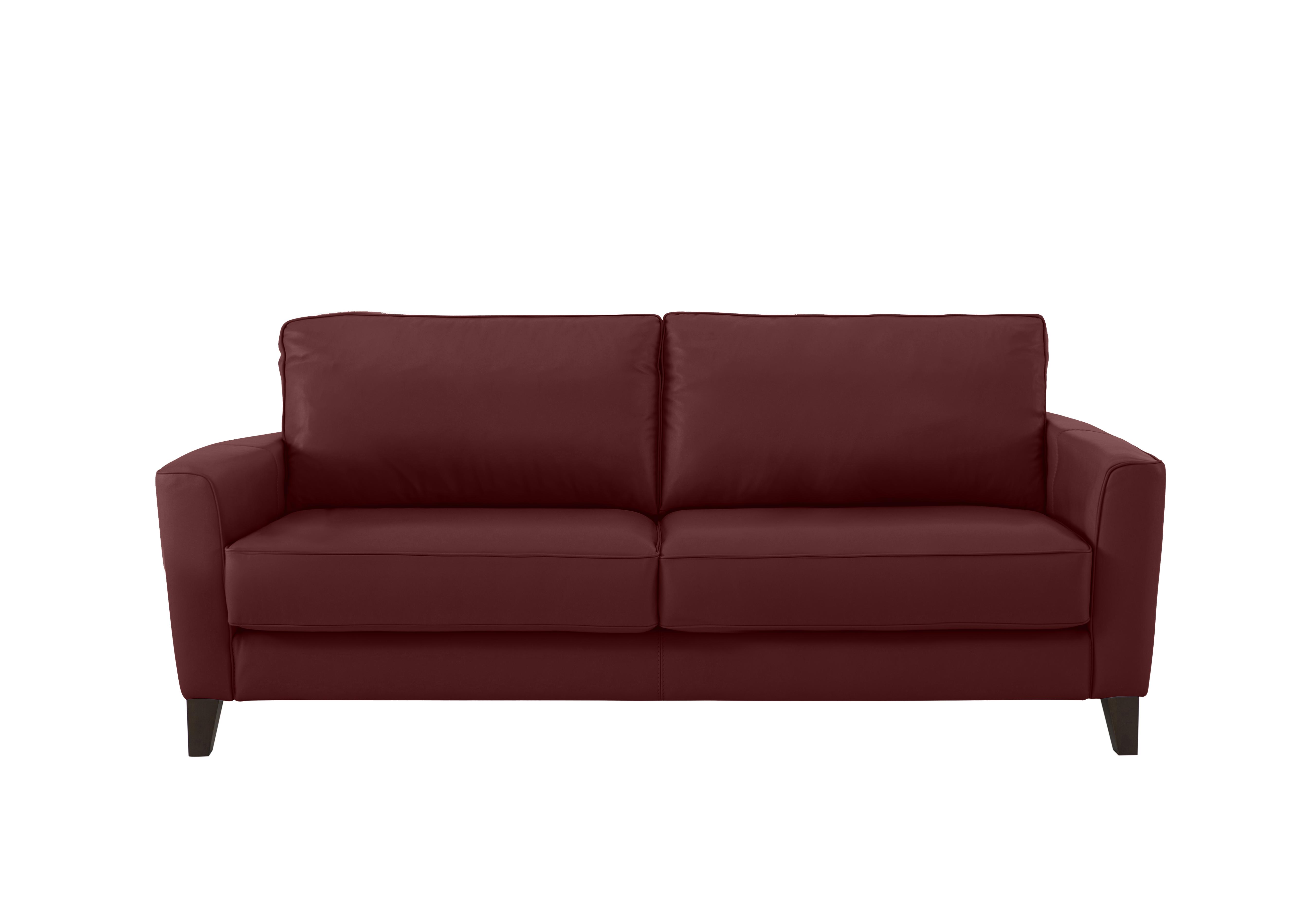 Brondby 3 Seater Leather Sofa in Nc-035c Deep Red on Furniture Village