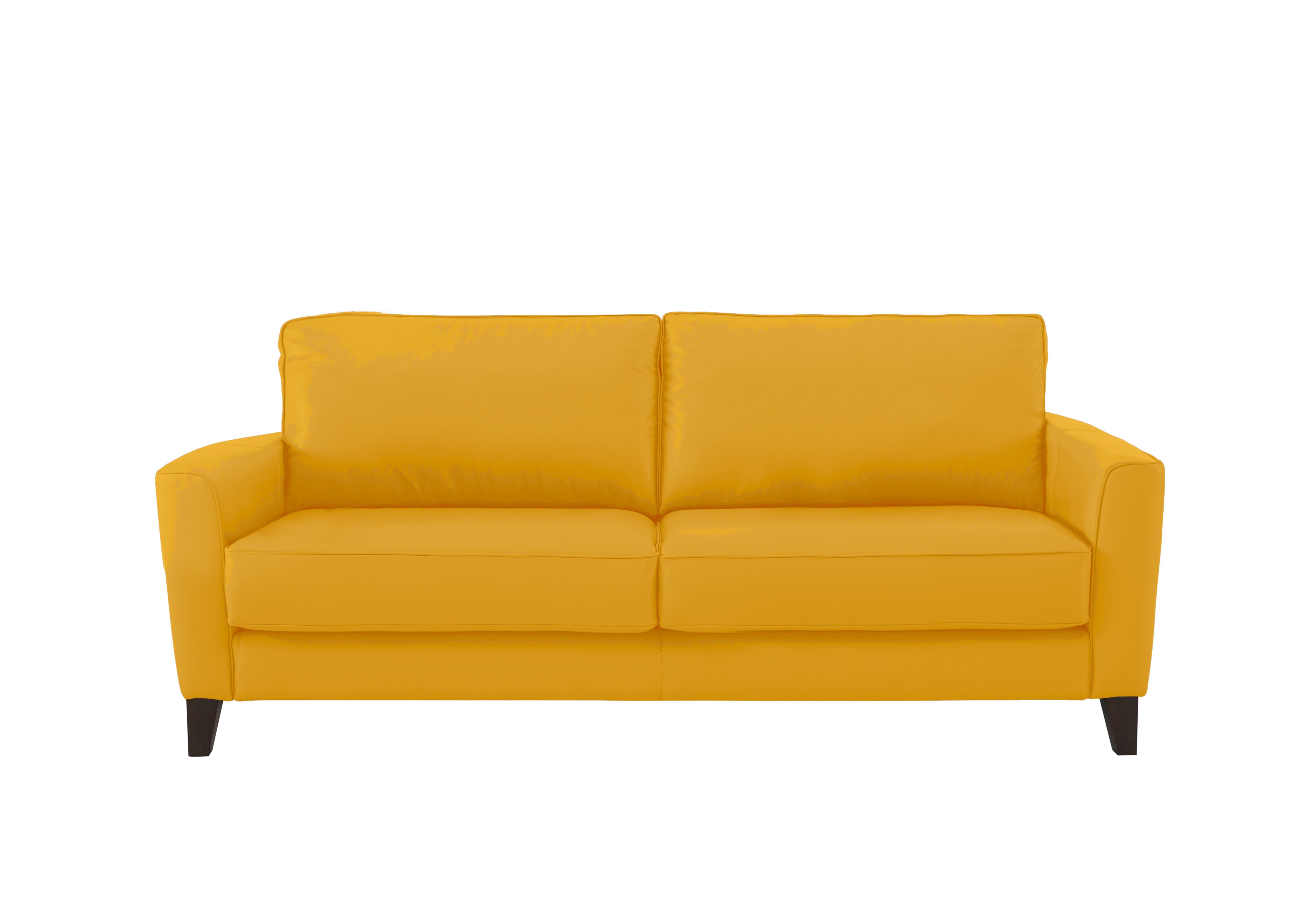 Brondby 3 Seater Leather Sofa in Nc-303e Sunflower on Furniture Village