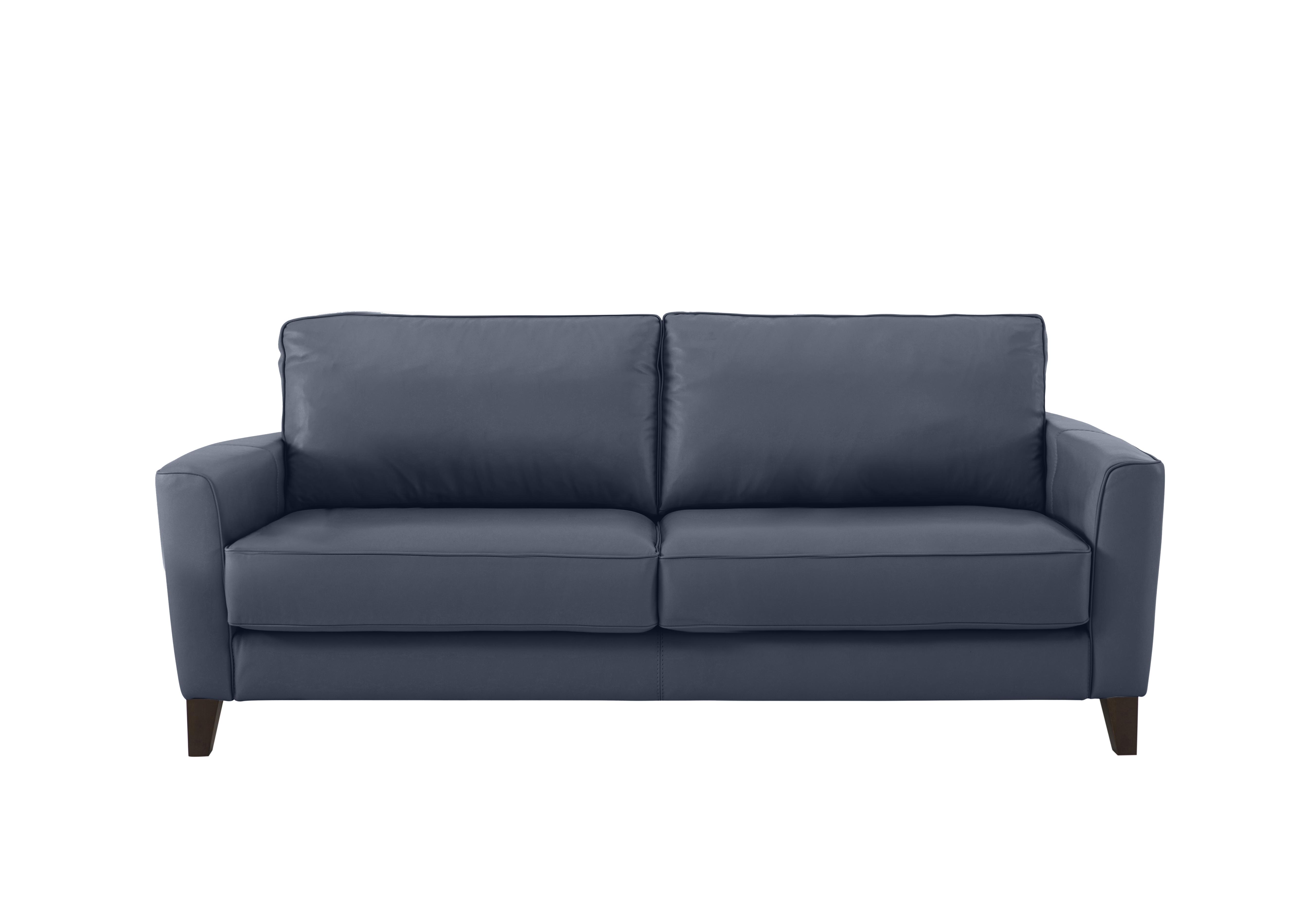 Brondby 3 Seater Leather Sofa in Nc-313e Ocean Blue on Furniture Village
