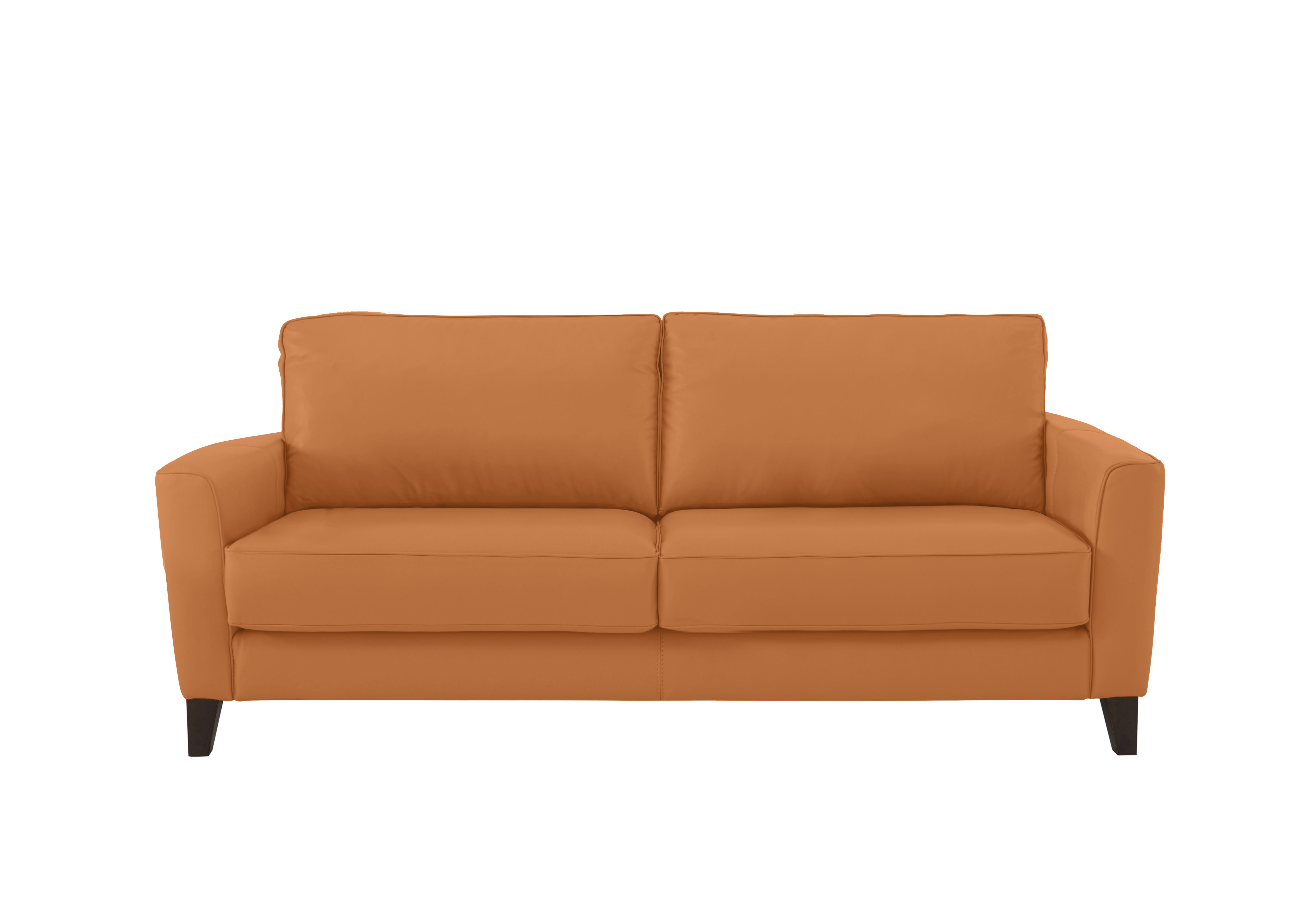 Brondby 3 Seater Leather Sofa in Nc-335e Honey Yellow on Furniture Village