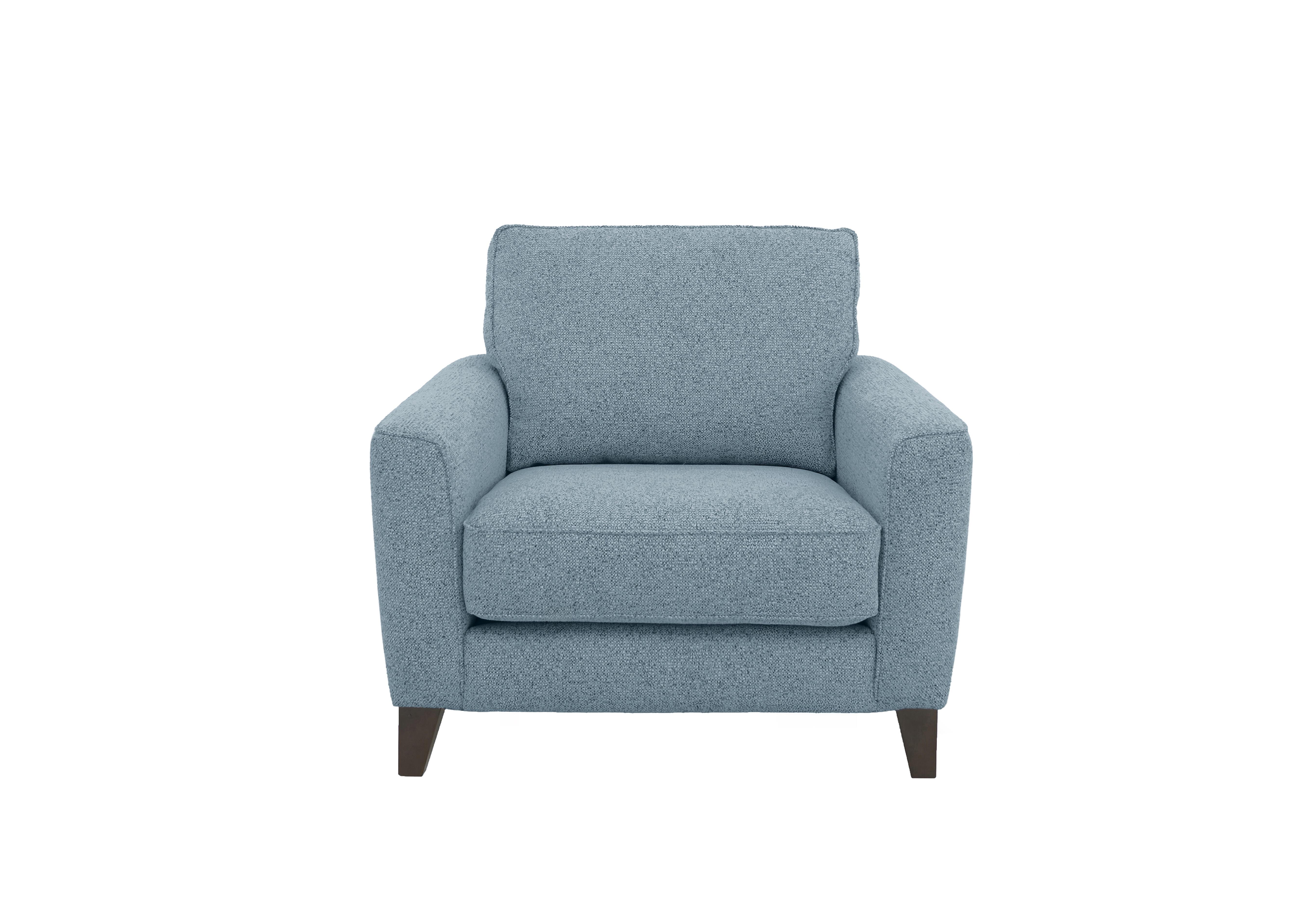 Brondby Fabric Armchair in Fab-Mil-R310 Sky Blue on Furniture Village