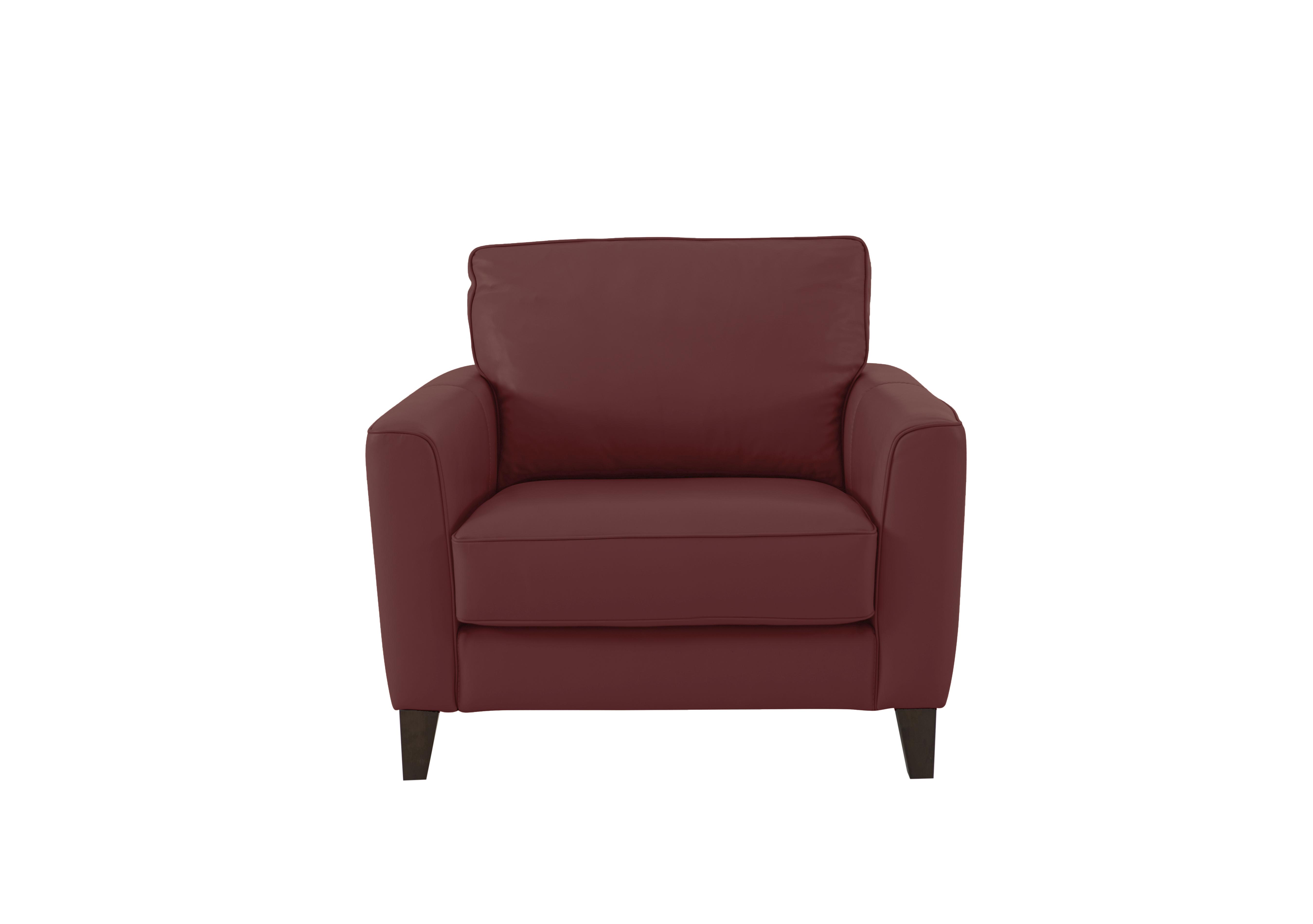 Brondby Leather Armchair in Bv-035c Deep Red on Furniture Village